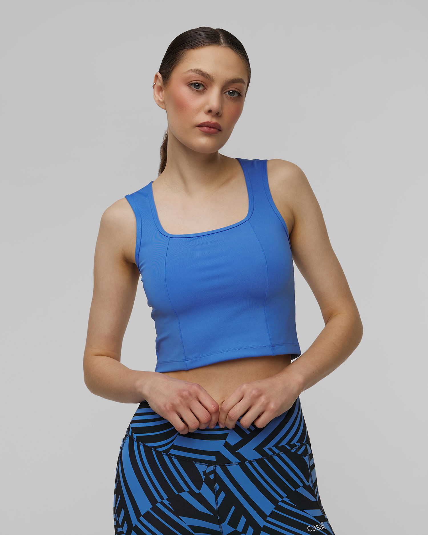 Dámský sportovní top Casall Edge Crop Top v Modré Barvě