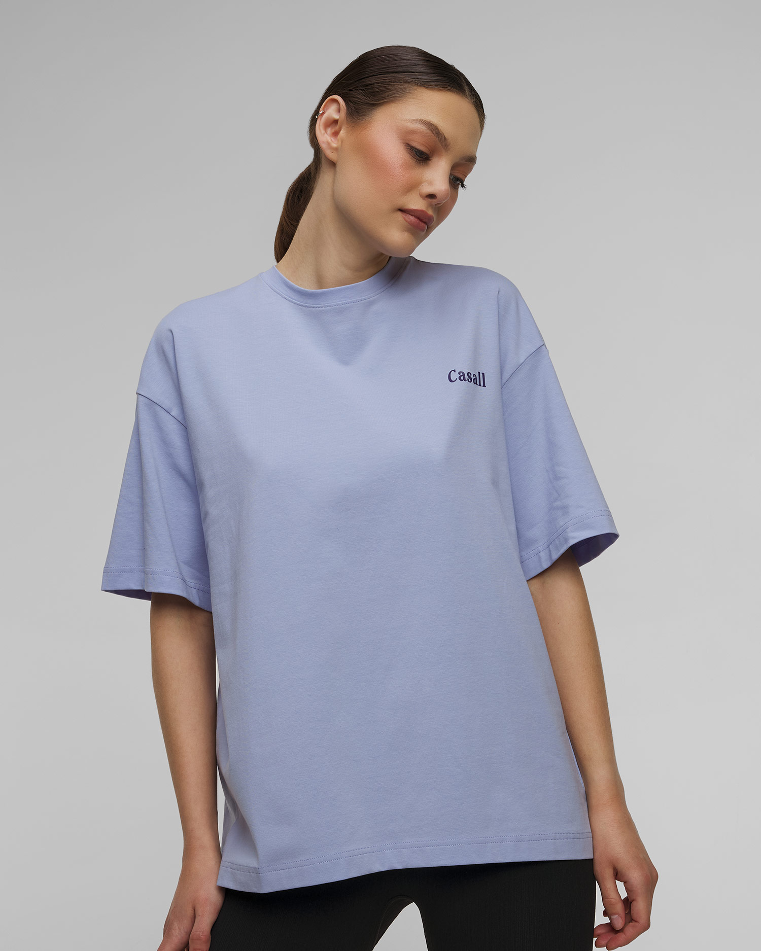 Top violet pour femmes Casall Oversized Cotton Blend Tee