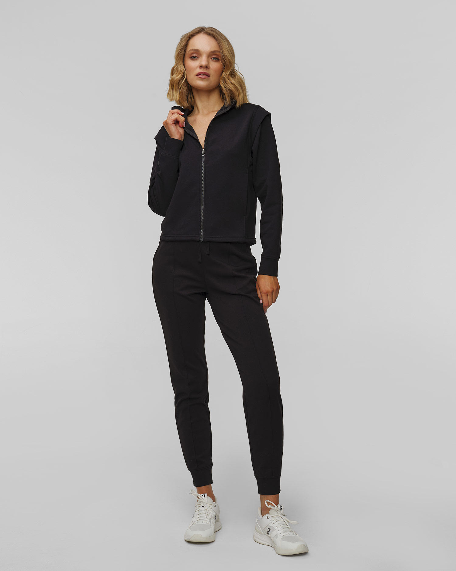 Felpa da donna Casall Aria Full Zip nera