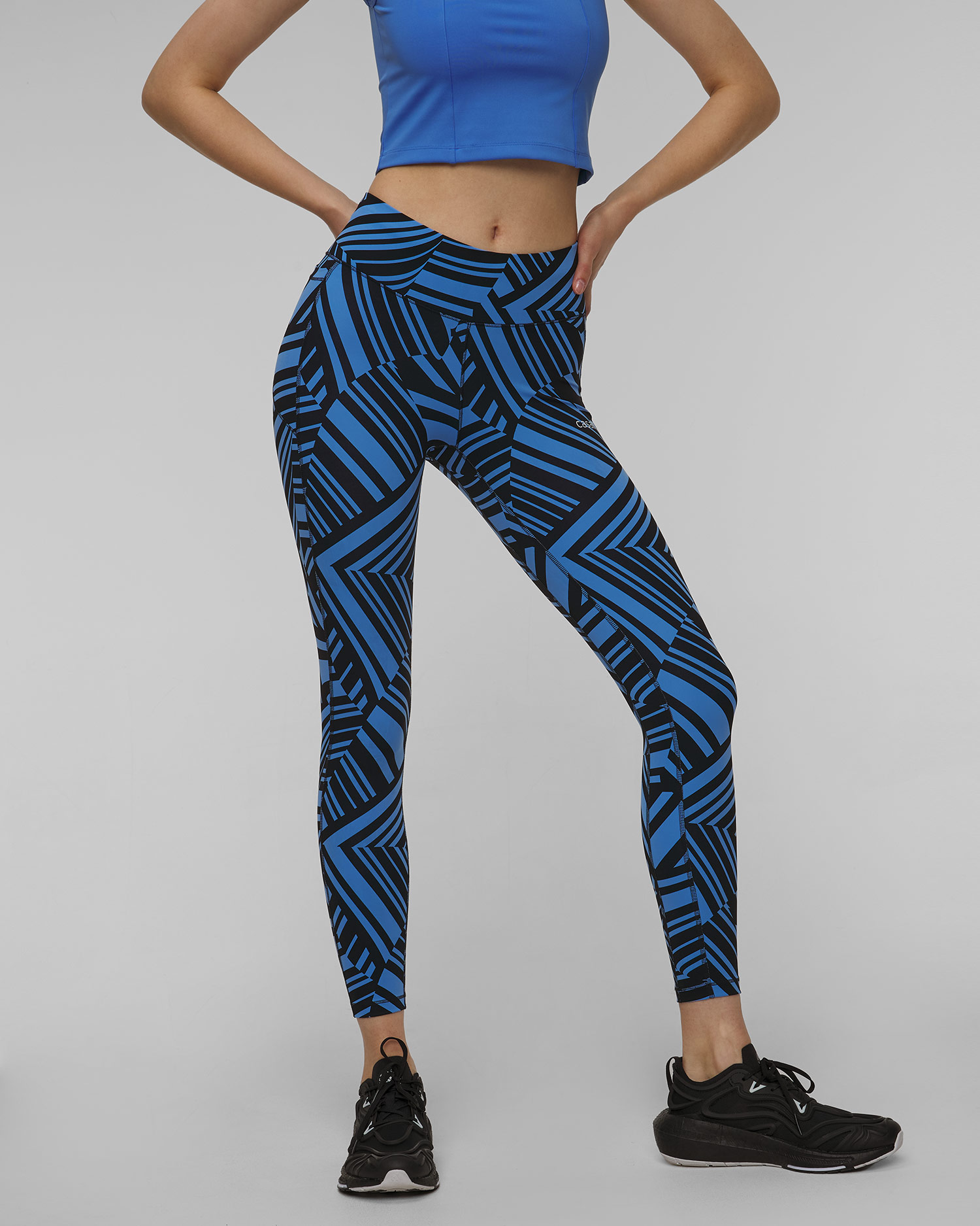 Leggings bleus et noirs pour femmes Casall Essential Printed Tights