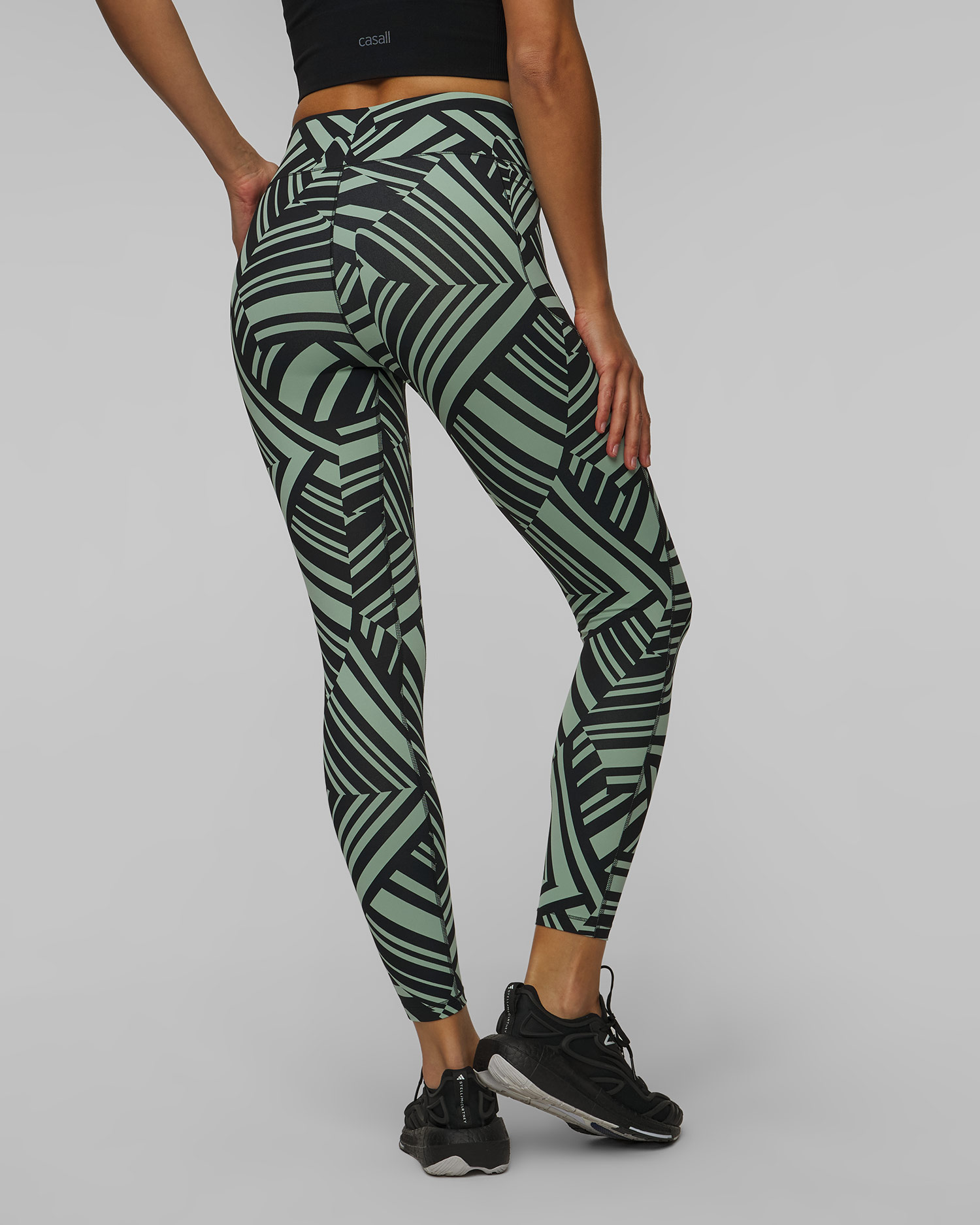 Colanți pentru femei Casall Essential Printed Tights verde și negru