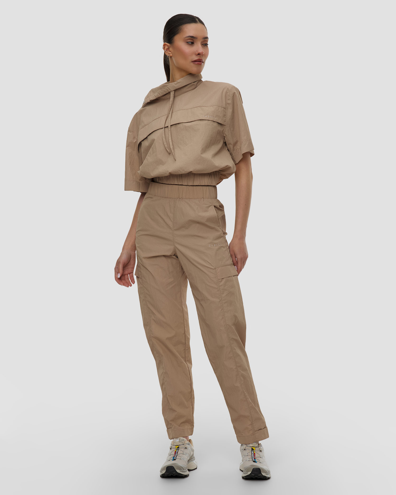 Casall Active Short Sleeve Track Jacket Damenjacke in Beige