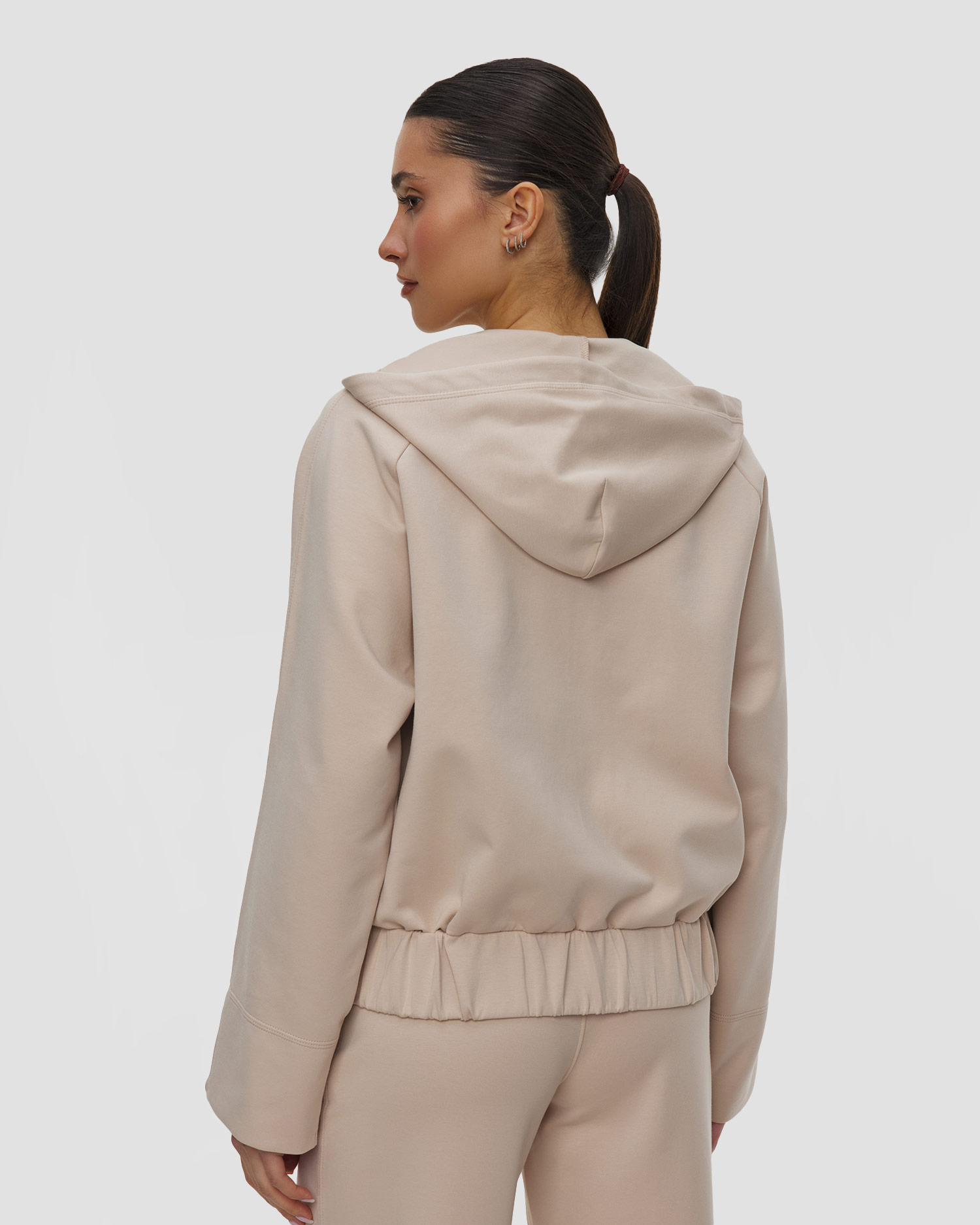 Casall Aria Zip Hoodie Jacket Damen-Sweatshirt in Beige