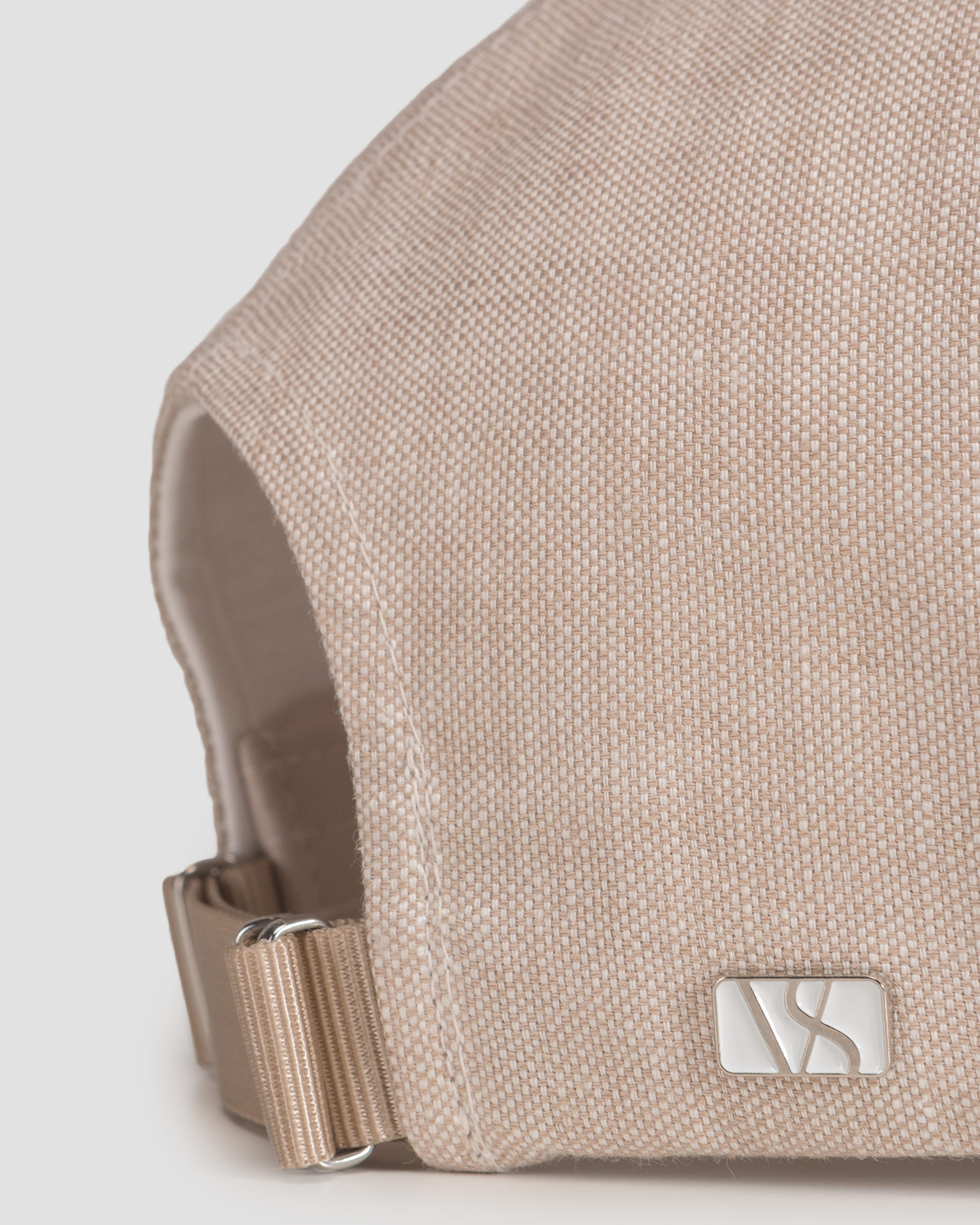 Béžová lněná kšiltovka Varsity Linen
