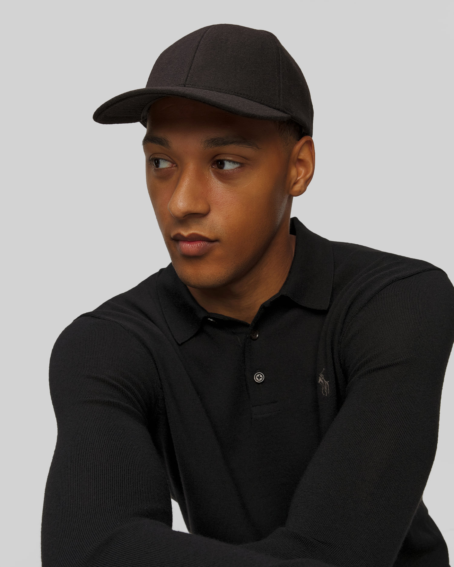 Șapcă neagră cu cozoroc Varsity Merino Wool