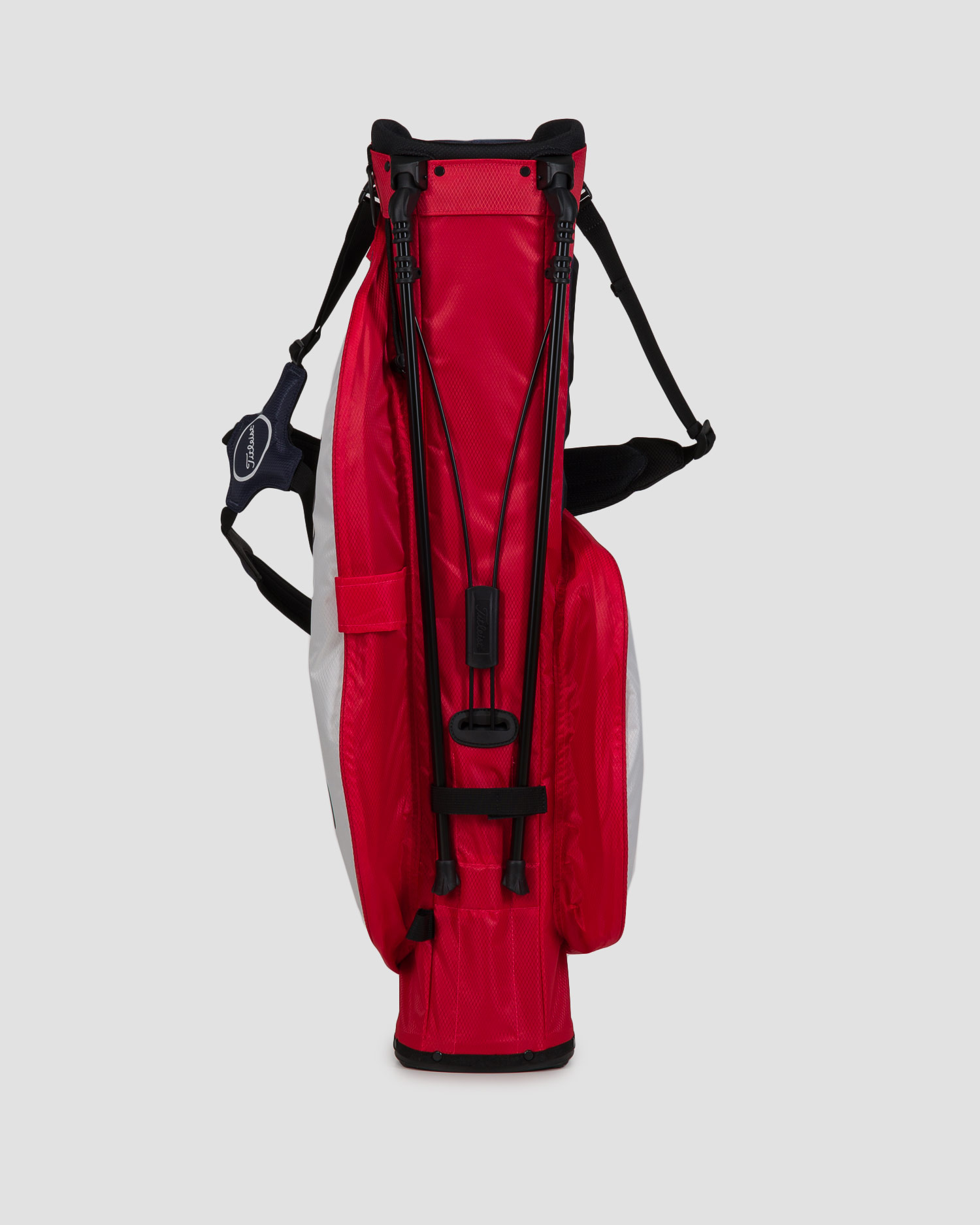 Brašna na golfovou výbavu Titleist Players 4 Stand Stadry v Červenobílém a Tmavě Modrém Barevném Provedení