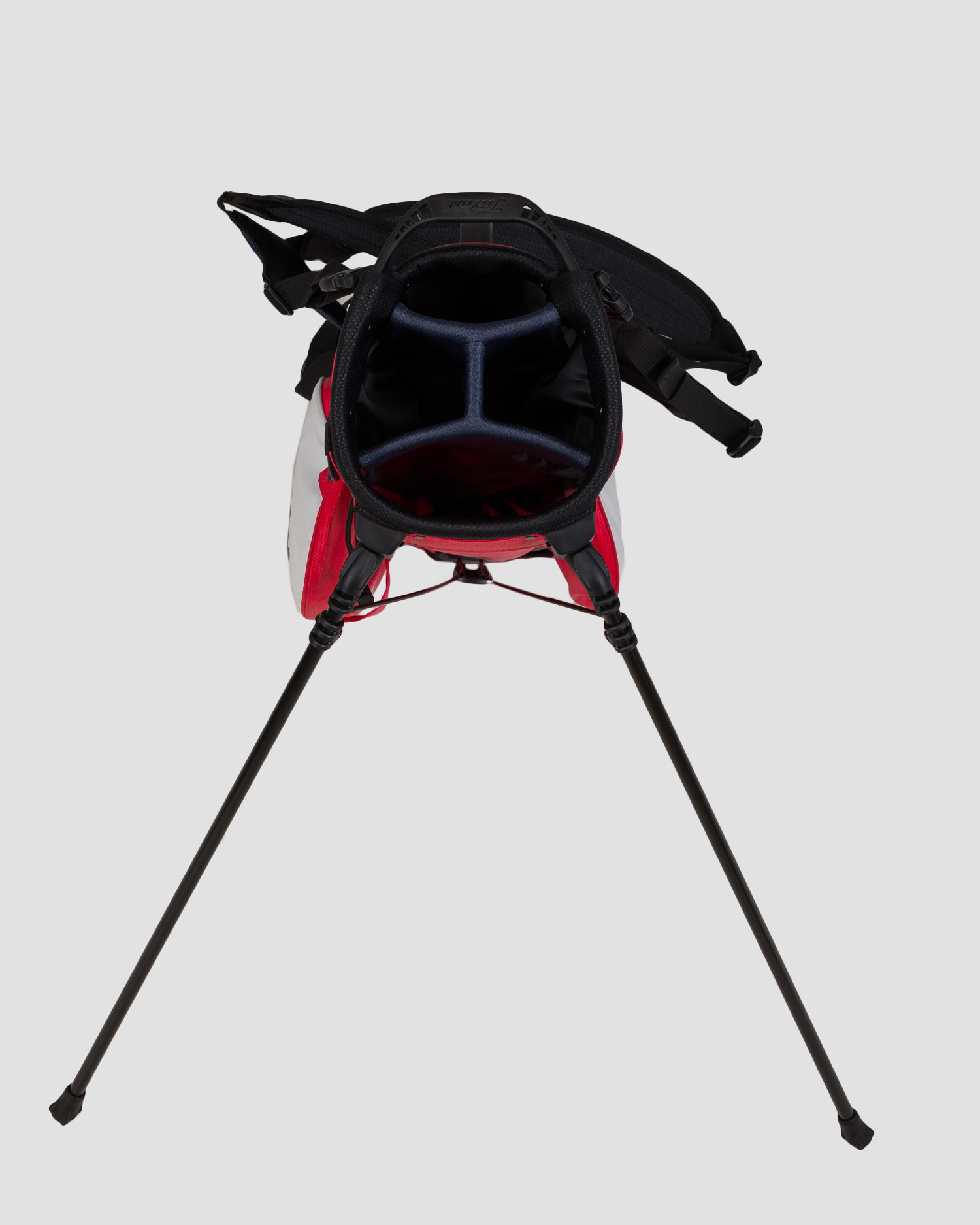 Granatowo-biało-czerwona torba golfowa Titleist Players 4 Stand Stadry