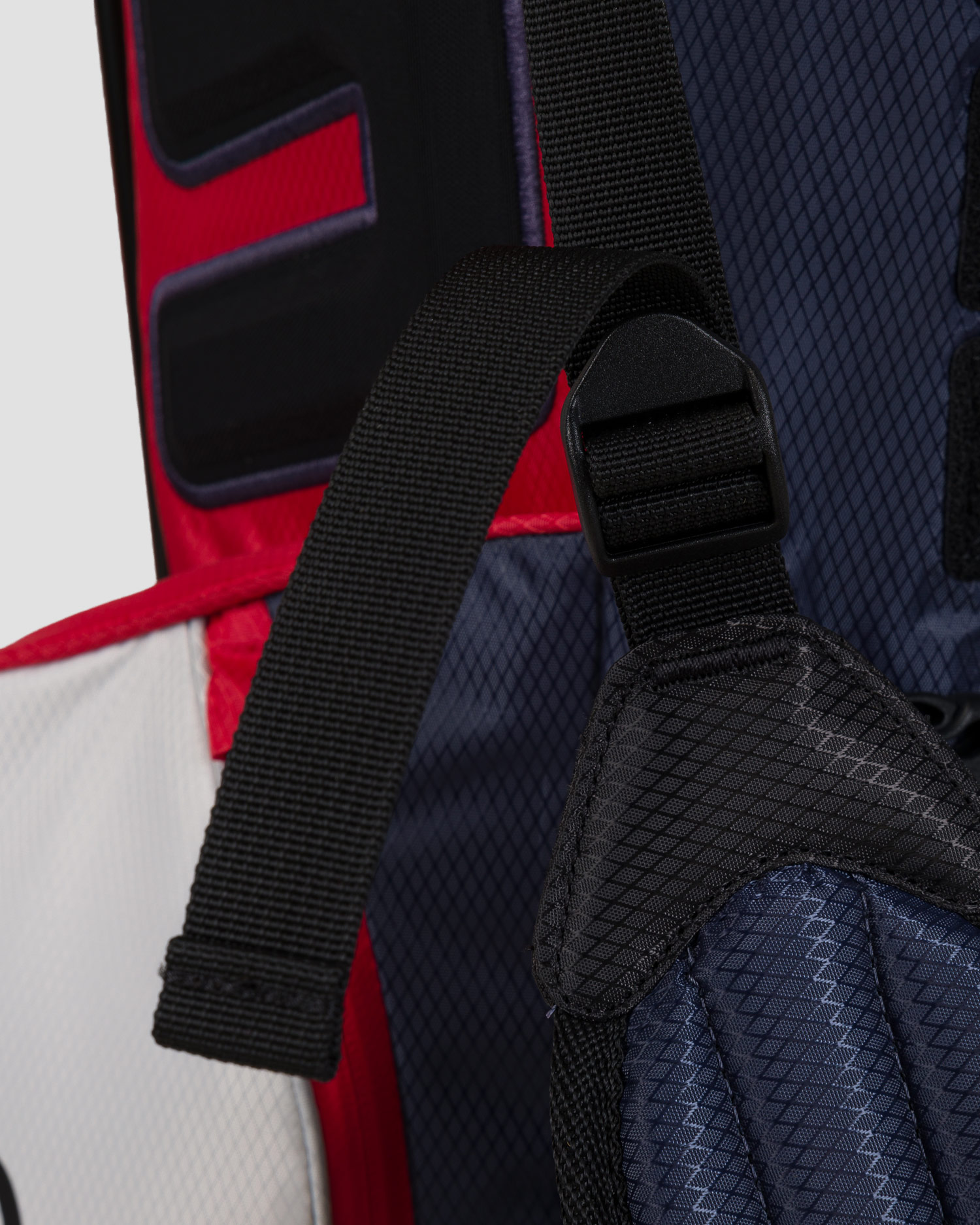 Granatowo-biało-czerwona torba golfowa Titleist Players 4 Stand Stadry