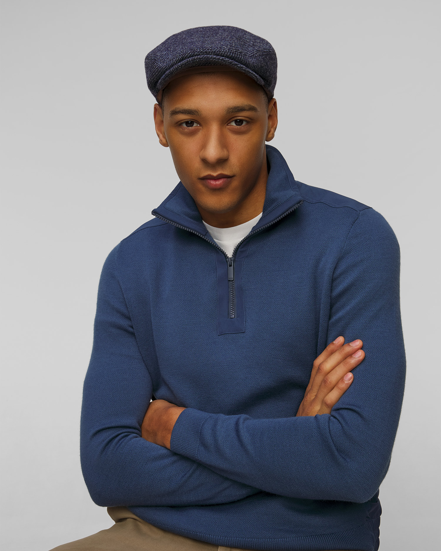 Men's flat cap Stetson Driver Cap Wool navy blue