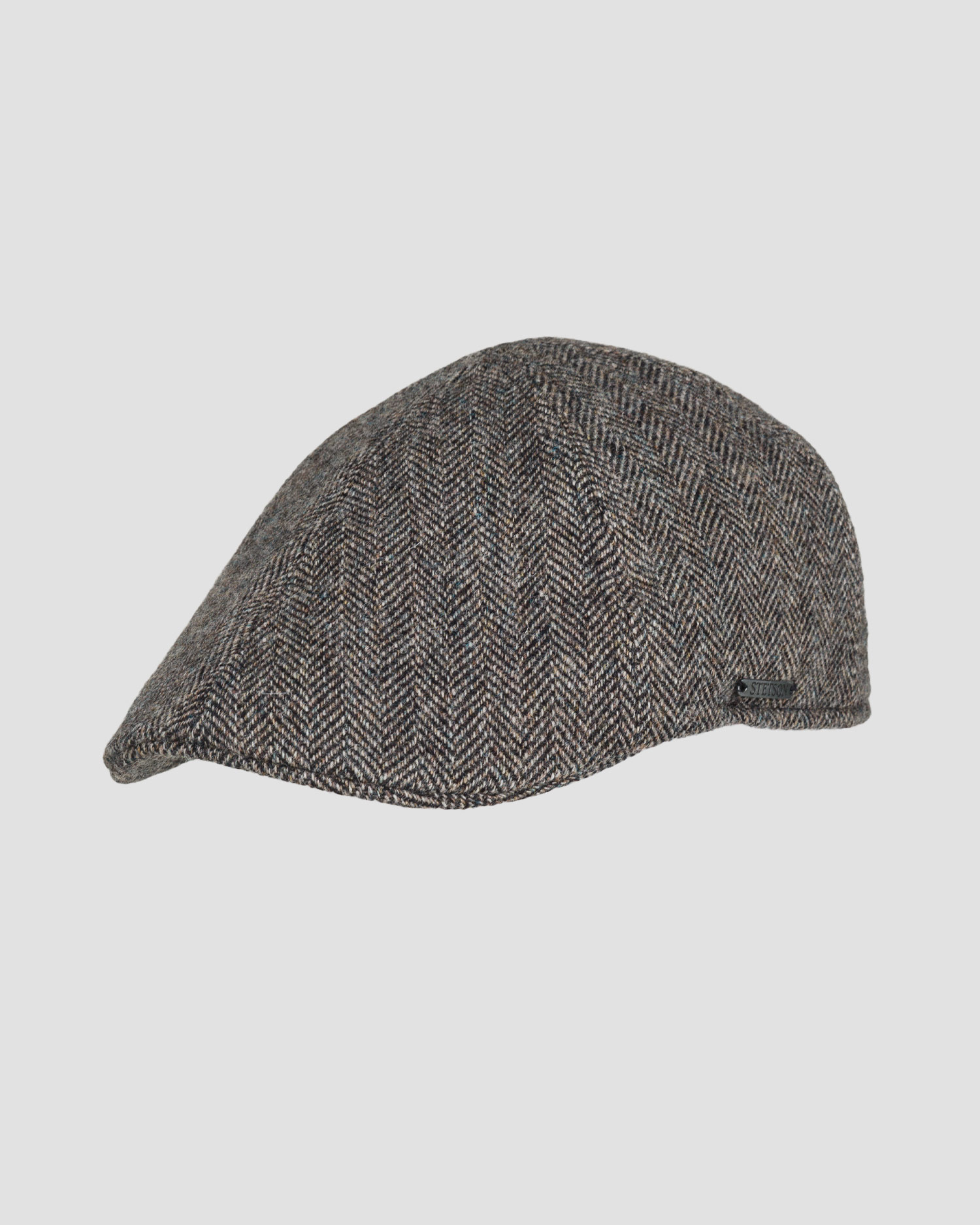 Flat cap Stetson Texas Wool Herringbone brown