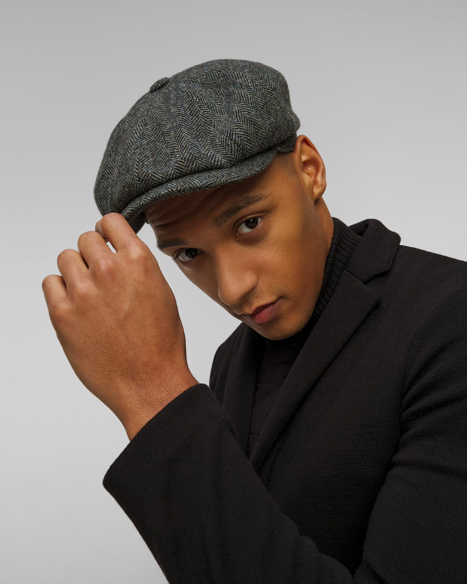 Men's flat cap Stetson Hatteras Wool Herringbone green