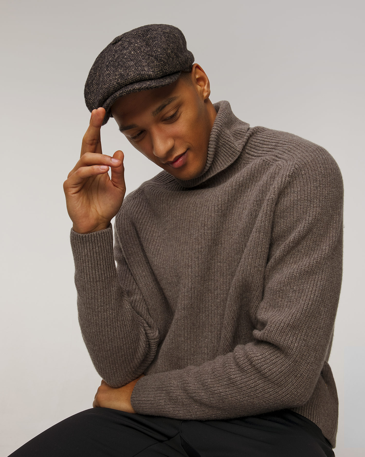 Caschetă pentru bărbați Stetson Hatteras Donegal WV maro-neagră