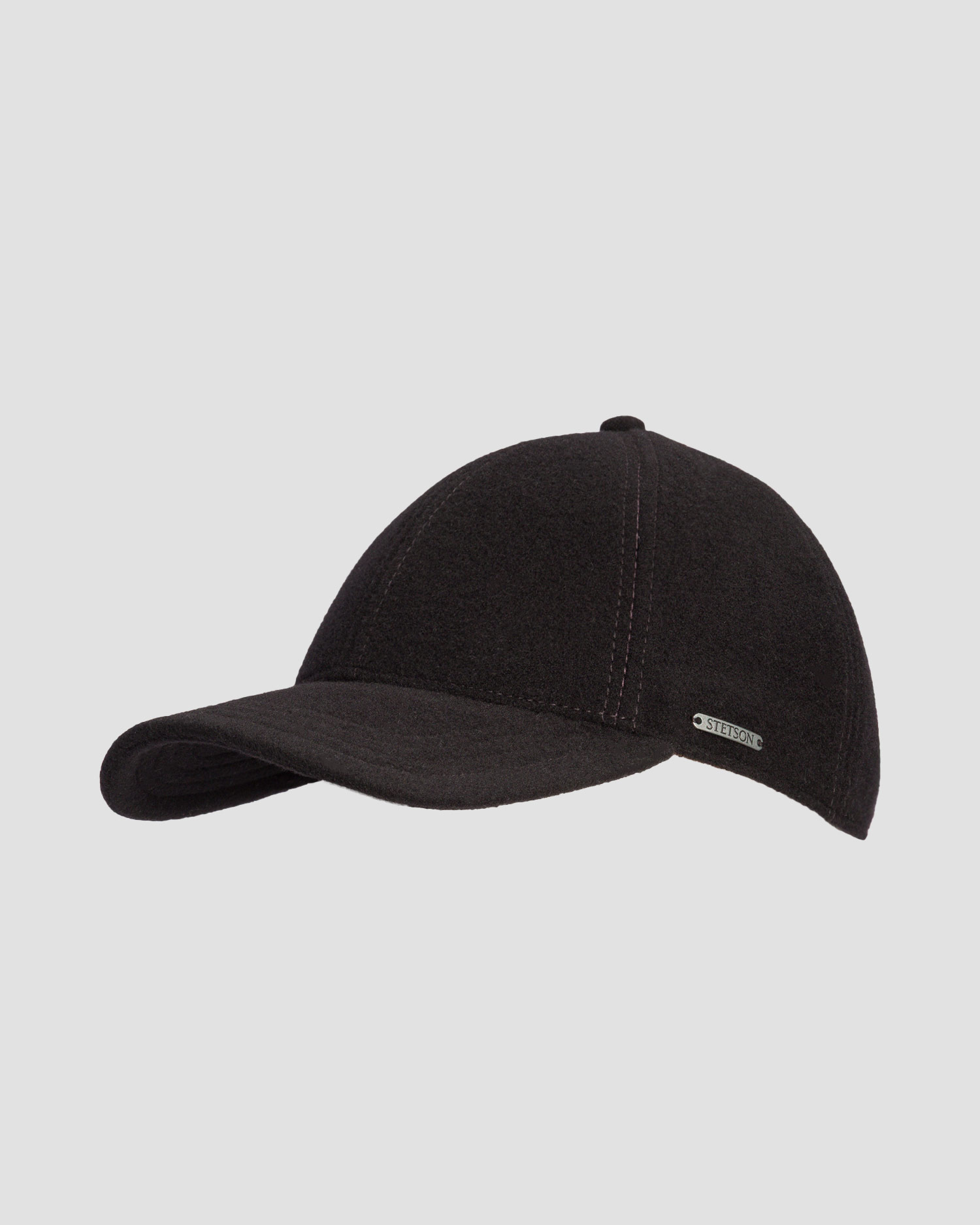 Șapcă cu cozoroc și clape laterale pentru bărbați Stetson Baseball Cap Wool Cashmere EF neagră