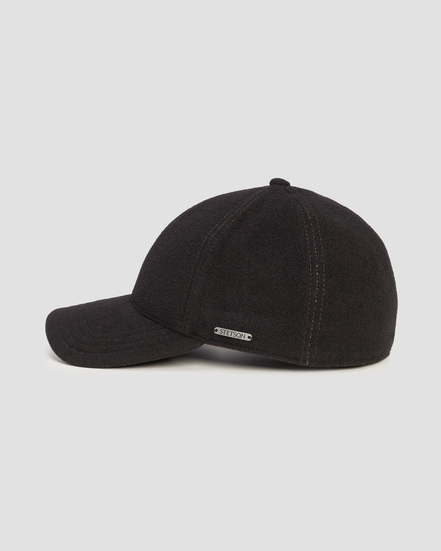 Șapcă cu cozoroc și clape laterale pentru bărbați Stetson Baseball Cap Wool Cashmere EF neagră