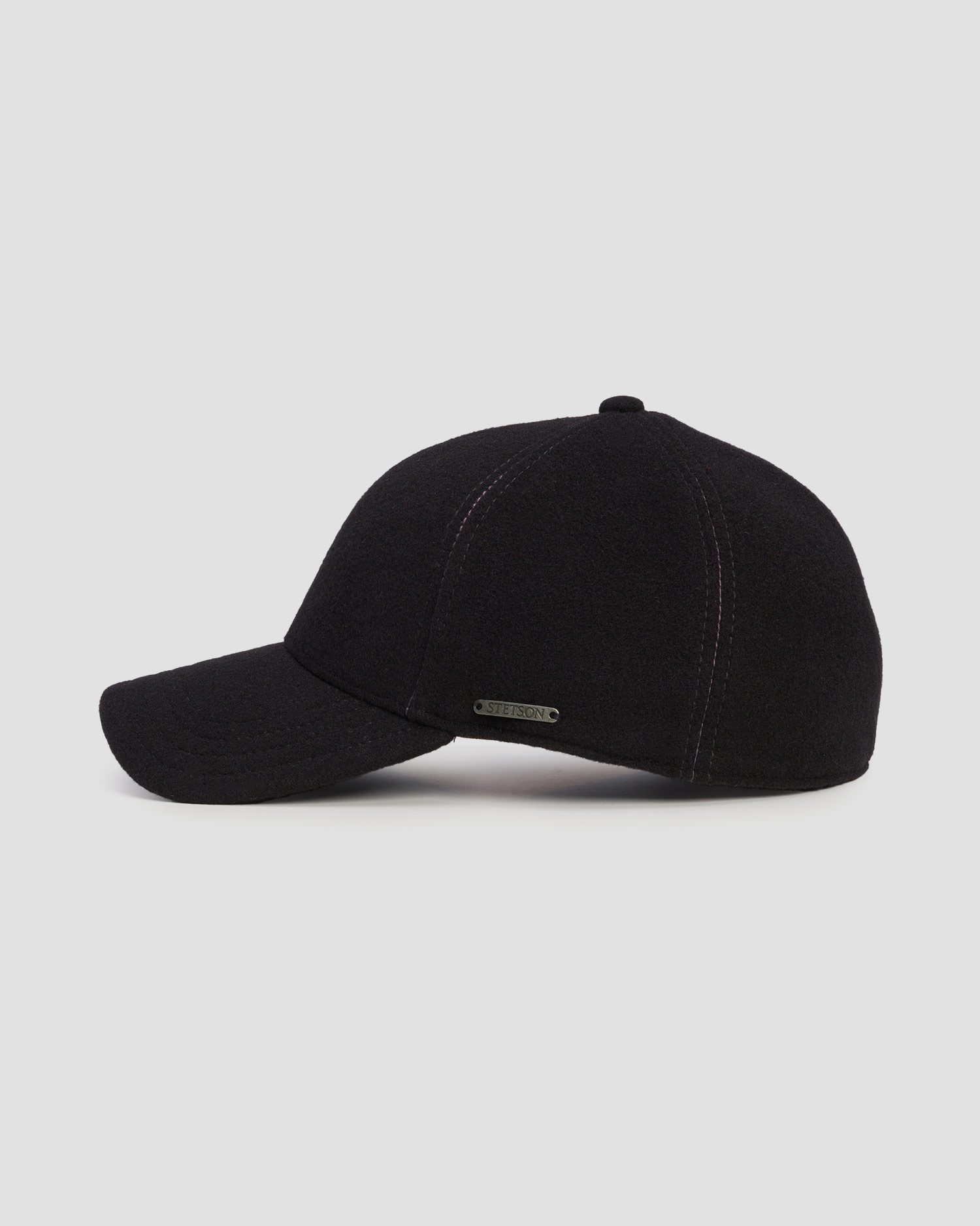 Șapcă cu cozoroc și clape laterale pentru bărbați Stetson Baseball Cap Wool Cashmere EF neagră
