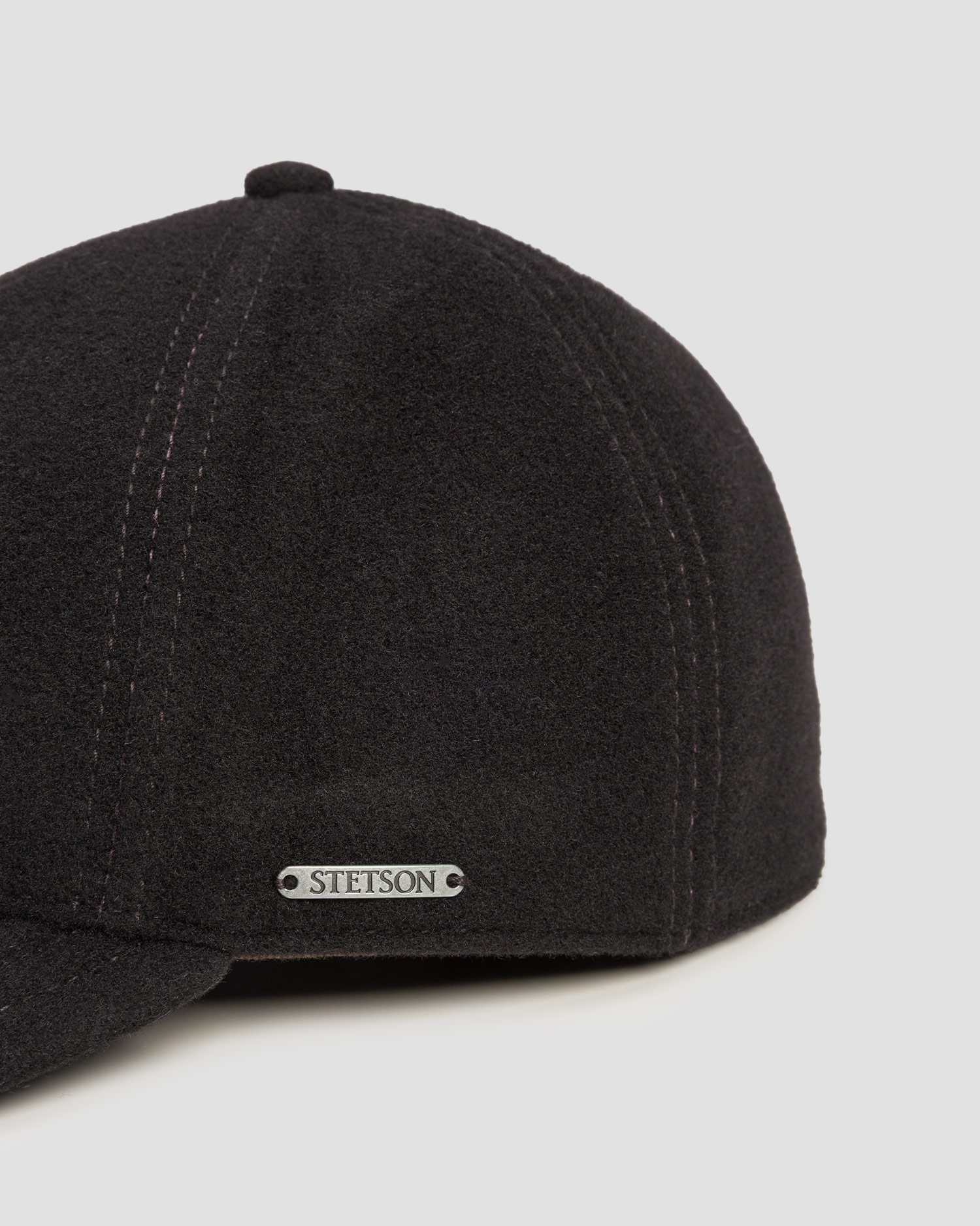 Șapcă cu cozoroc și clape laterale pentru bărbați Stetson Baseball Cap Wool Cashmere EF neagră