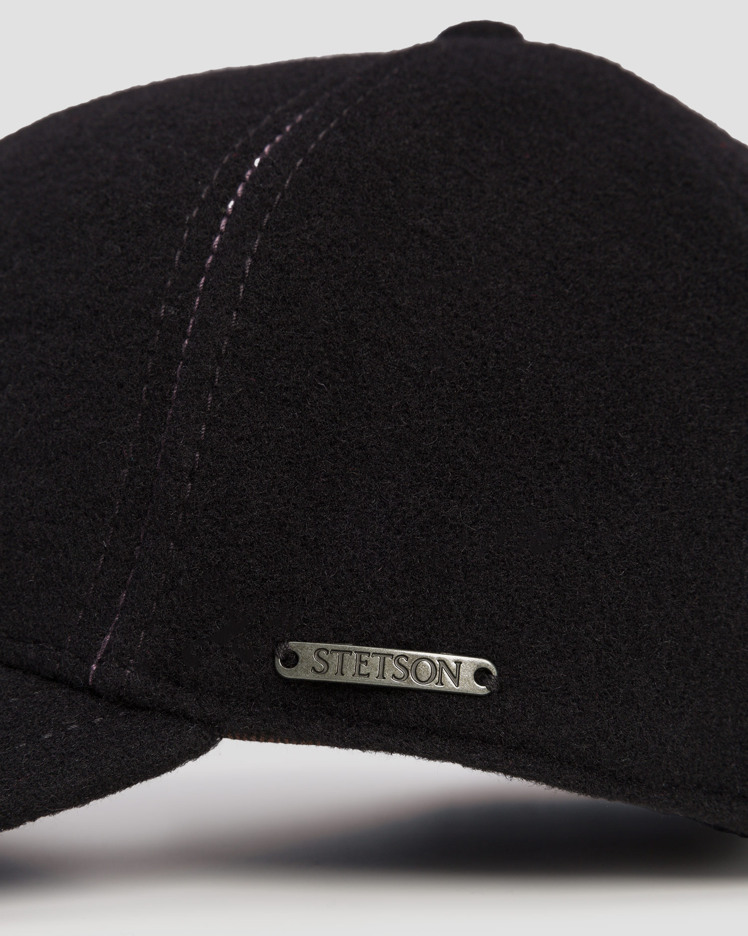 Șapcă cu cozoroc și clape laterale pentru bărbați Stetson Baseball Cap Wool Cashmere EF neagră