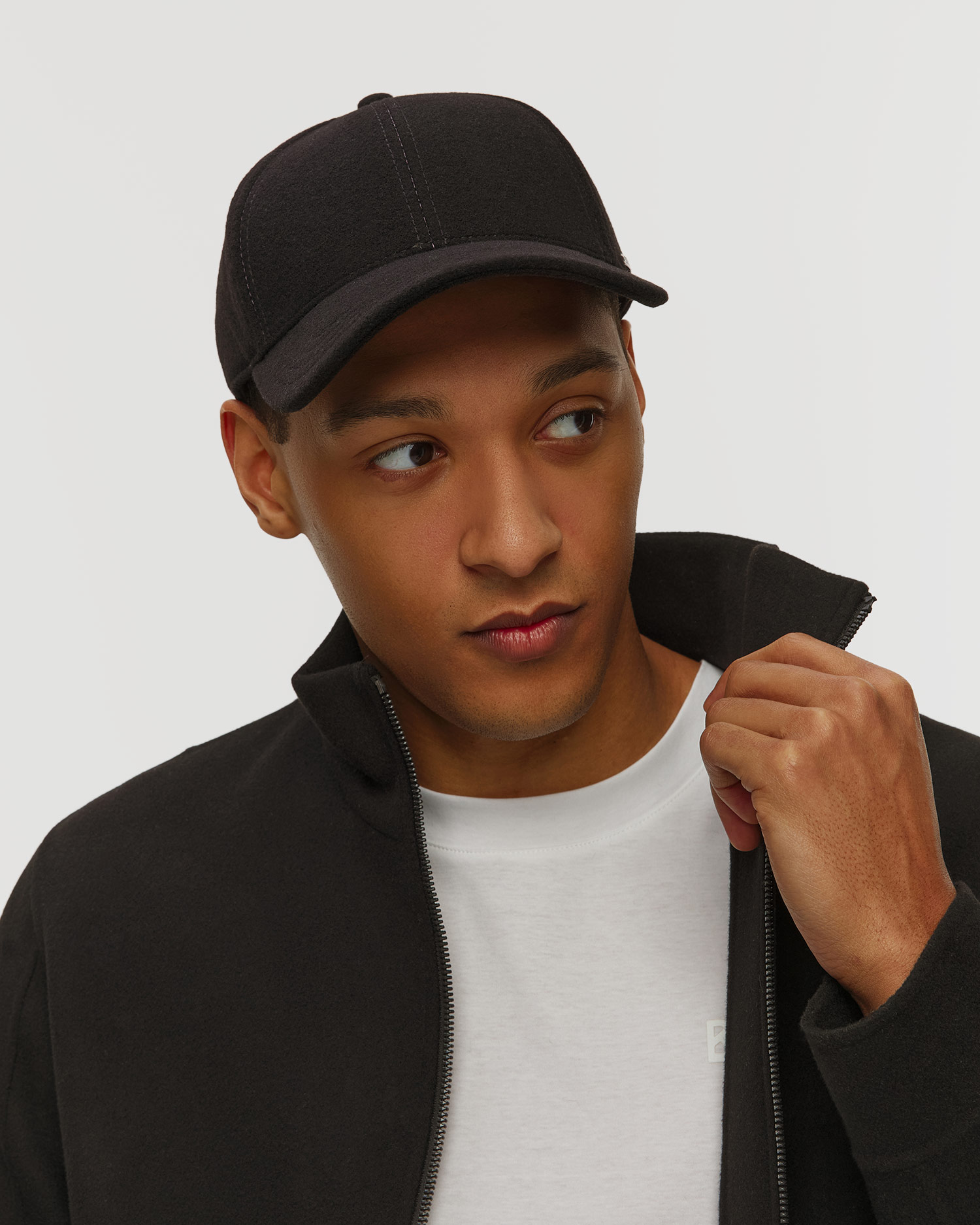 Șapcă cu cozoroc și clape laterale pentru bărbați Stetson Baseball Cap Wool Cashmere EF neagră