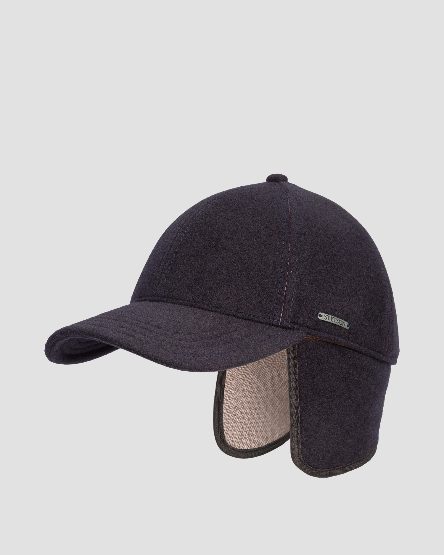 Șapcă cu cozoroc și flapuri laterale pentru bărbați Stetson Baseball Cap Wool Cashmere EF bleumarin