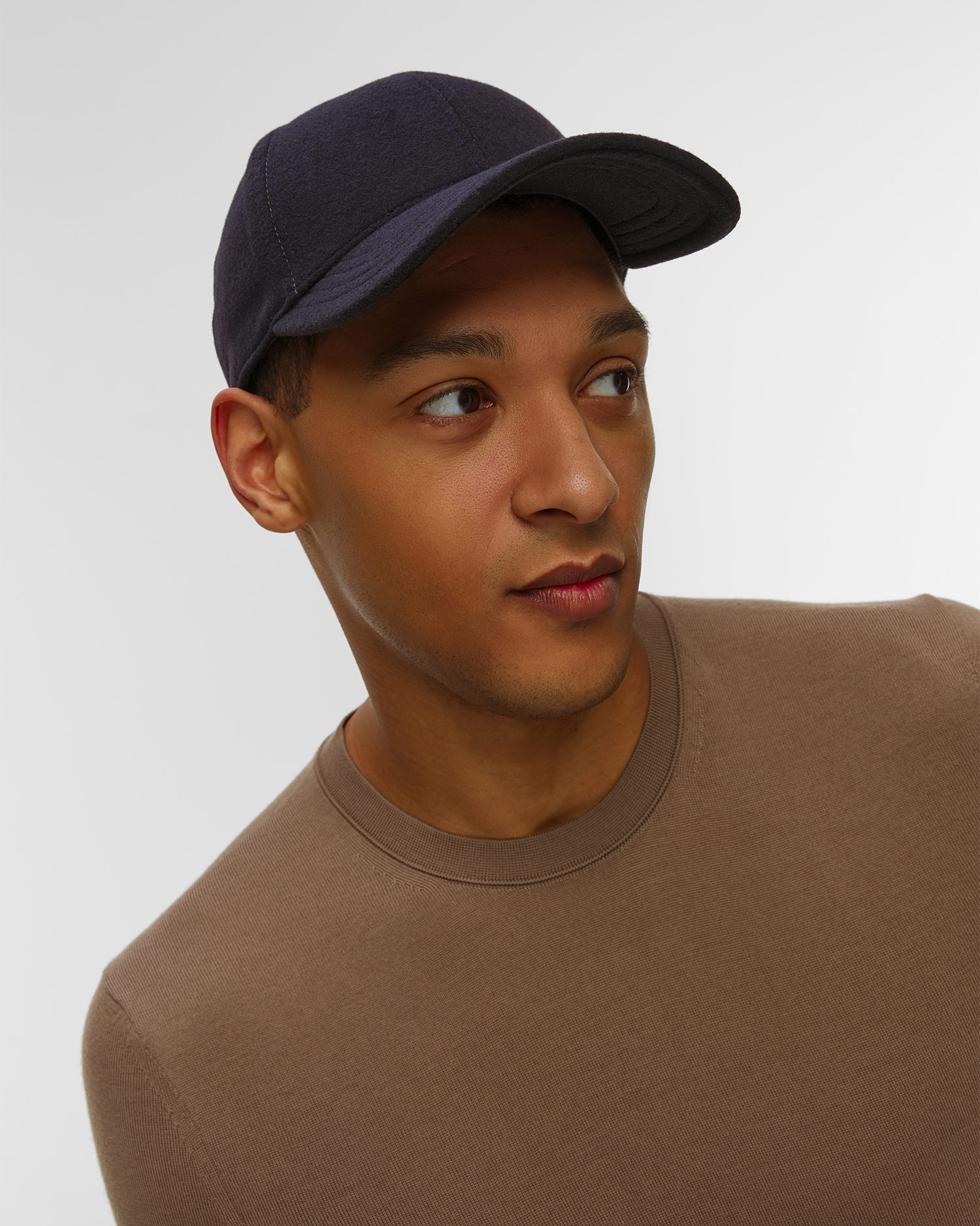 Casquette avec rabats latéraux bleu marine pour hommes Stetson Baseball Cap Wool Cashmere EF