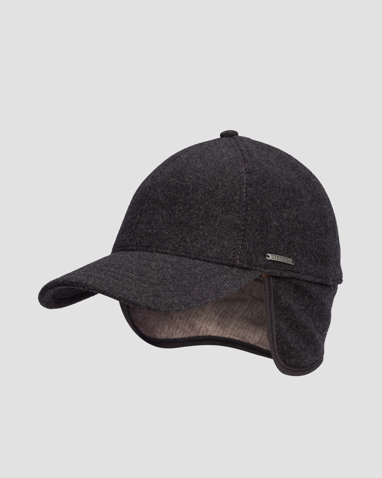 Șapcă cu cozoroc și clape laterale pentru bărbați Stetson Baseball Cap Wool Cashmere EF gri, Culoare/Model: Szary