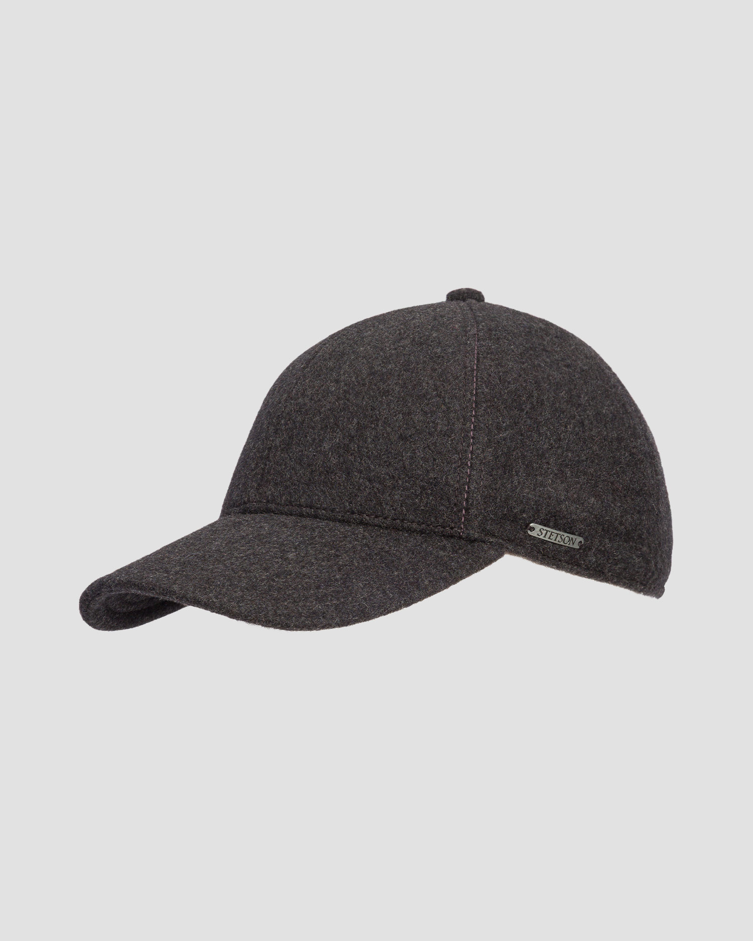 Șapcă cu cozoroc și clape laterale pentru bărbați Stetson Baseball Cap Wool Cashmere EF gri