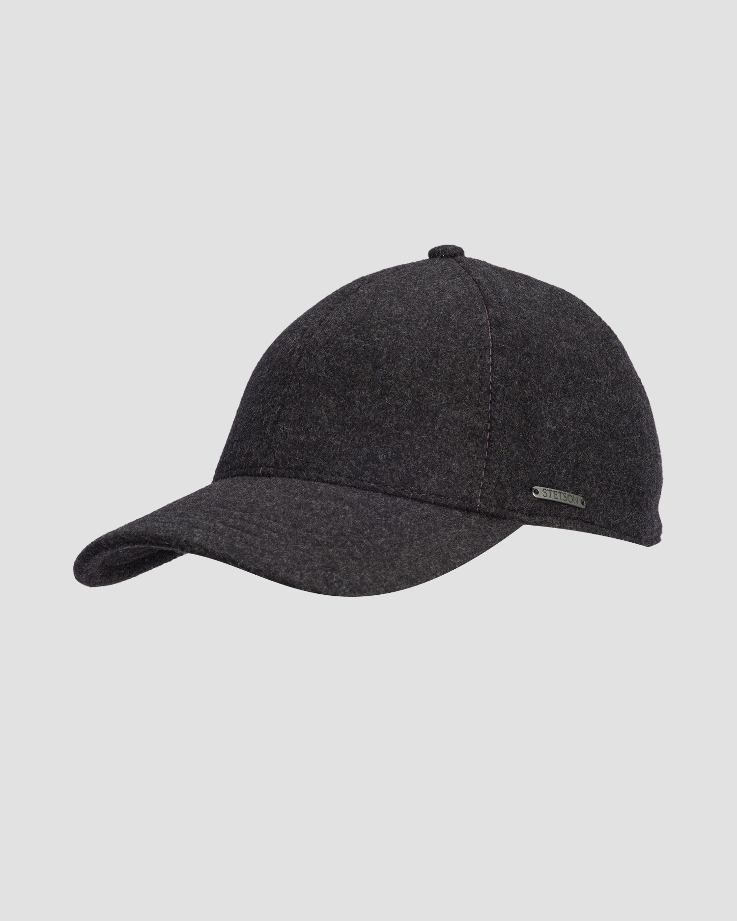 Șapcă cu cozoroc și clape laterale pentru bărbați Stetson Baseball Cap Wool Cashmere EF gri