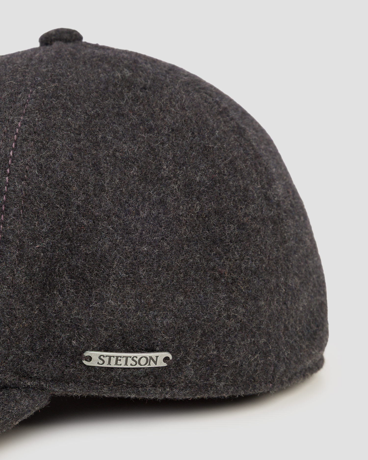 Șapcă cu cozoroc și clape laterale pentru bărbați Stetson Baseball Cap Wool Cashmere EF gri