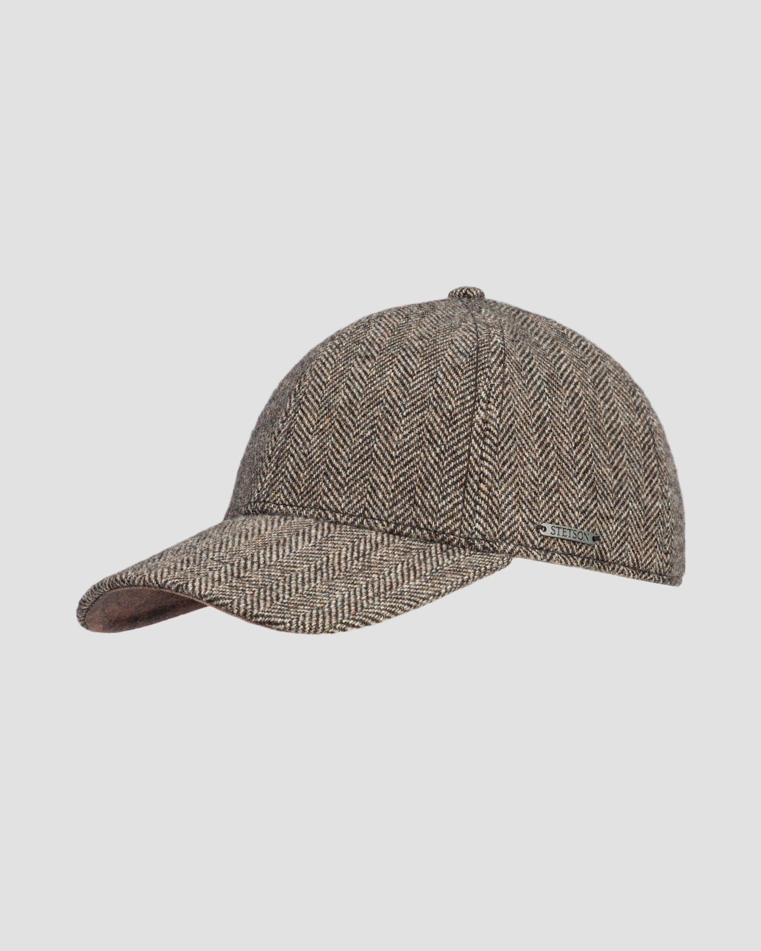 Căciulă cu cozoroc din lână pentru bărbați Stetson Baseball Cap Wool Herringbone, Culoare/Model: Szary
