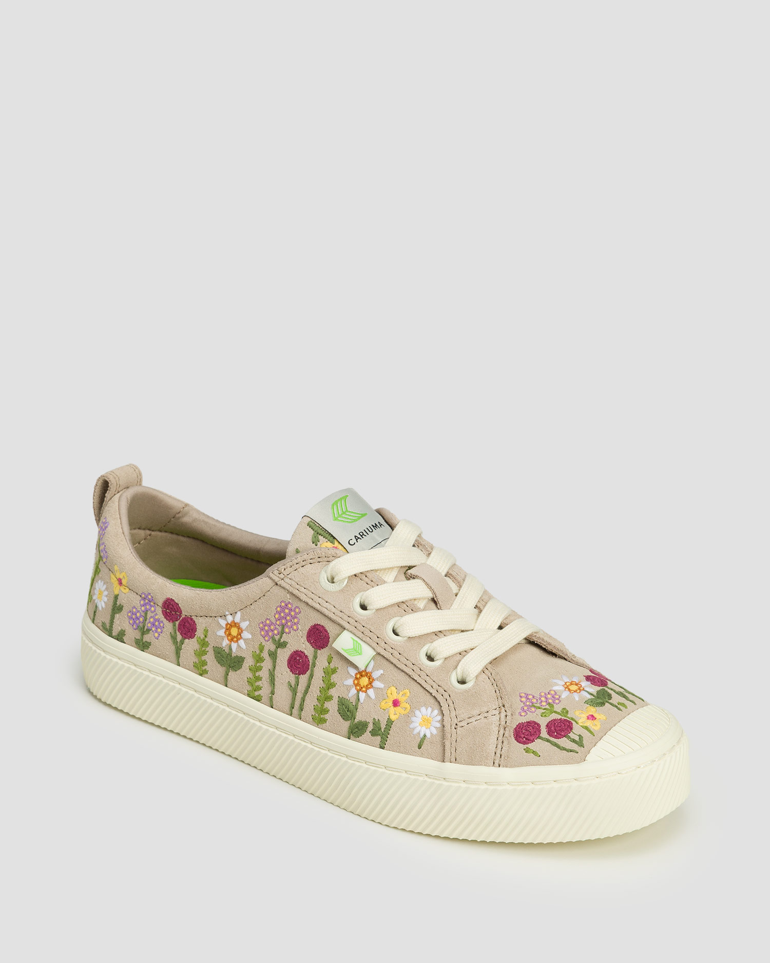 Dámske semišové trampky Cariuma OCA Low Rose Suede Embroidered Flowers