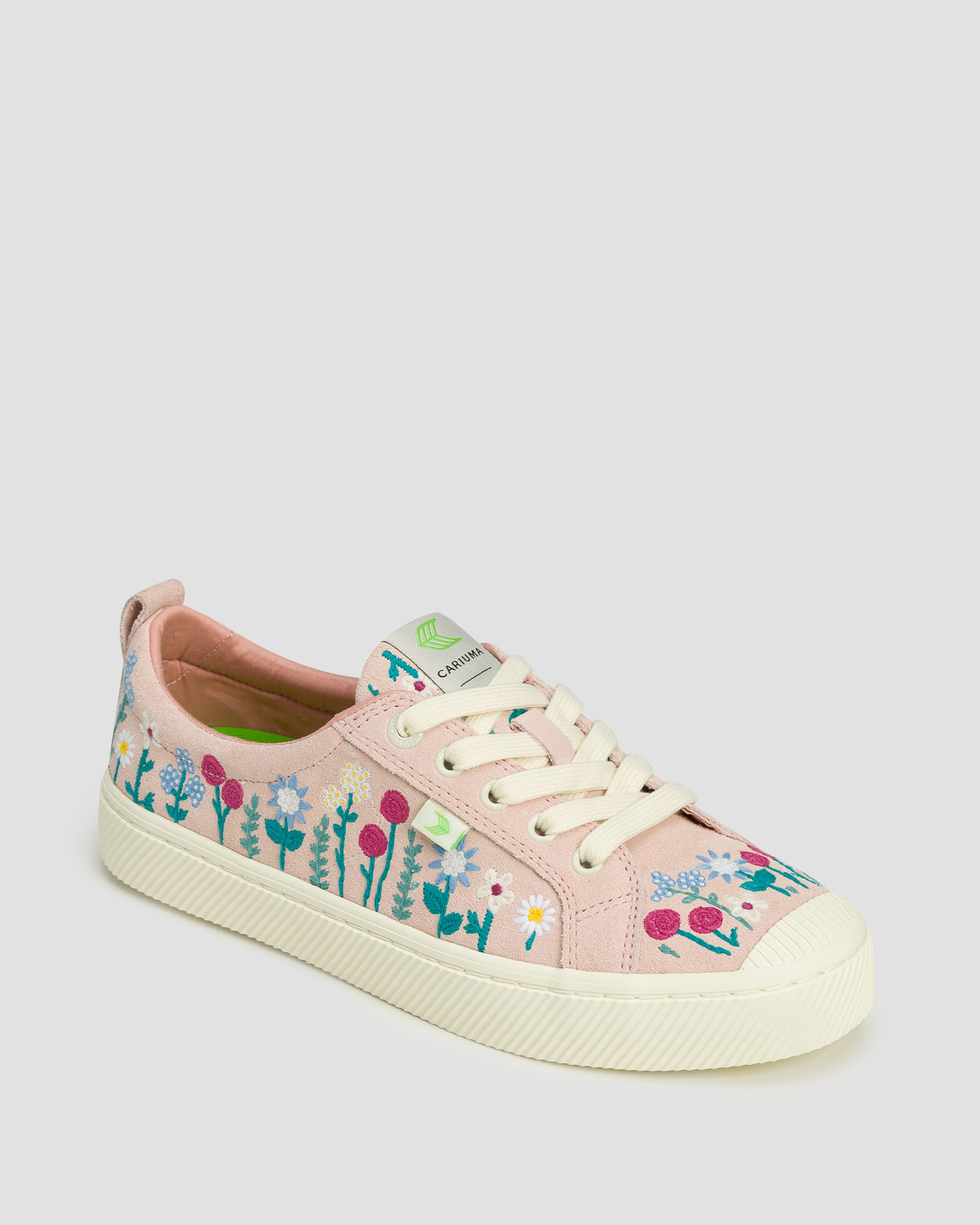 Dámske semišové trampky Cariuma OCA Low Rose Suede Embroidered Flowers