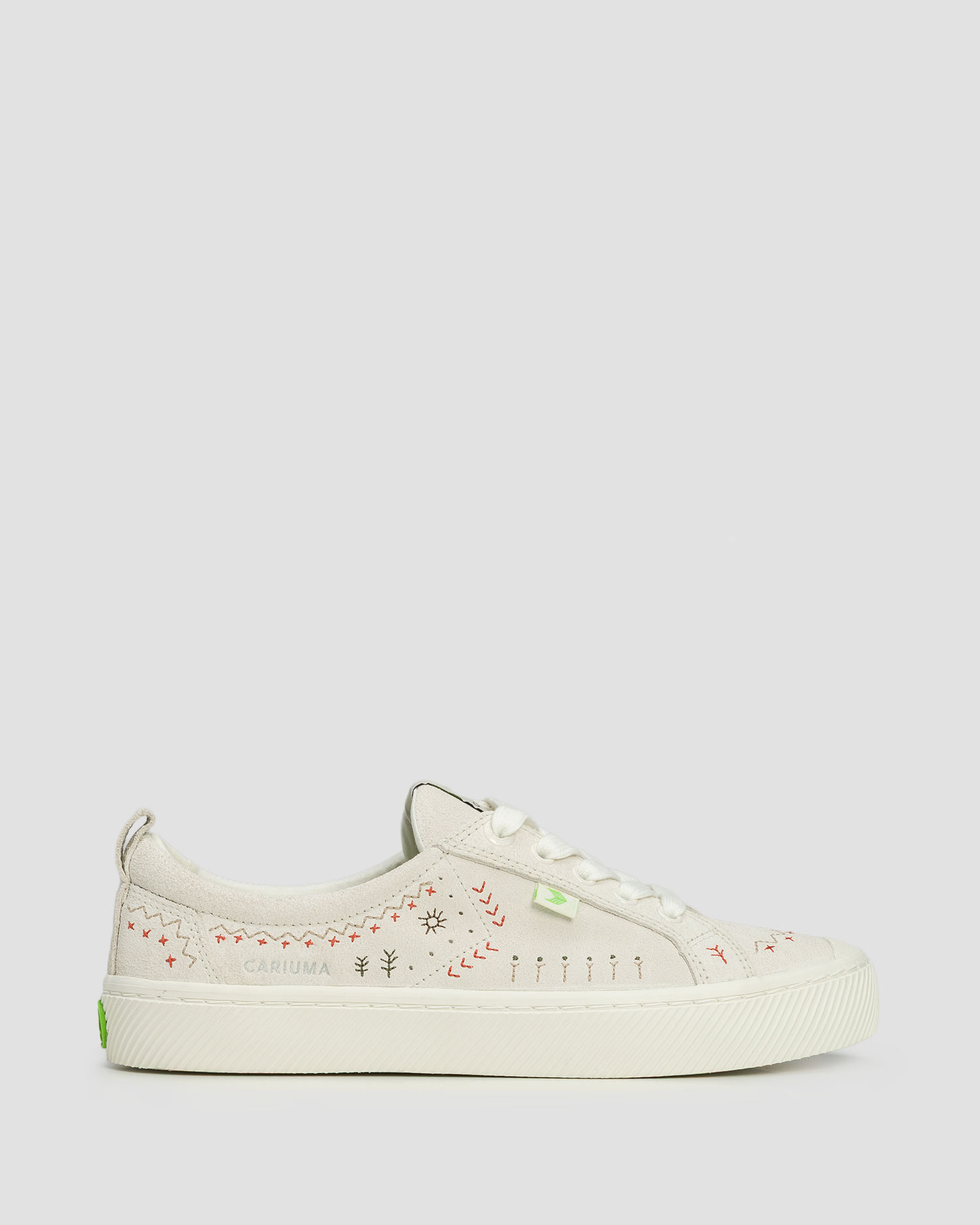 Kožené semišové trampky Cariuma OCA Suede Smoke White Embroidered