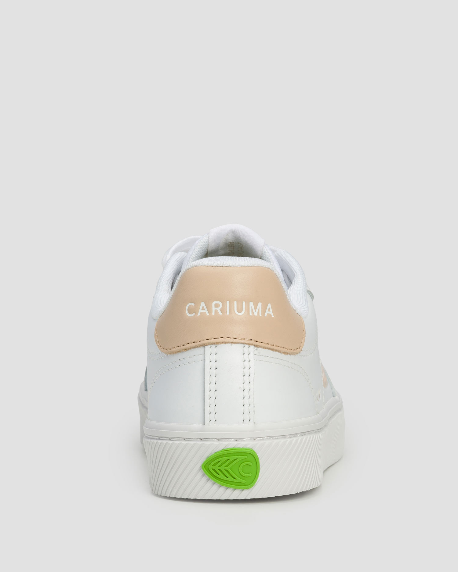 Adidași din piele pentru femei Cariuma Salvas White Leather Sand Logo