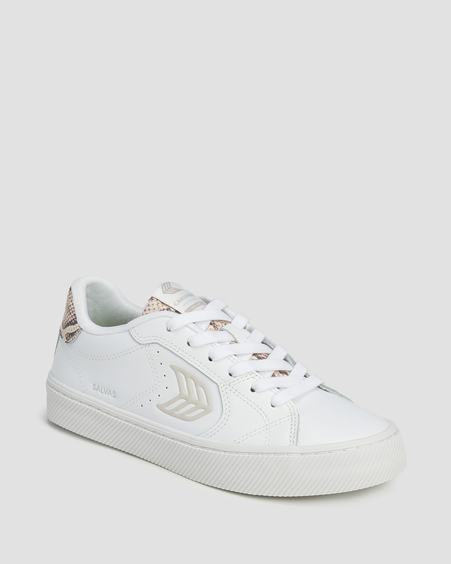 Sneakers en cuir pour femmes Cariuma Salvas White Leather Snake Skin