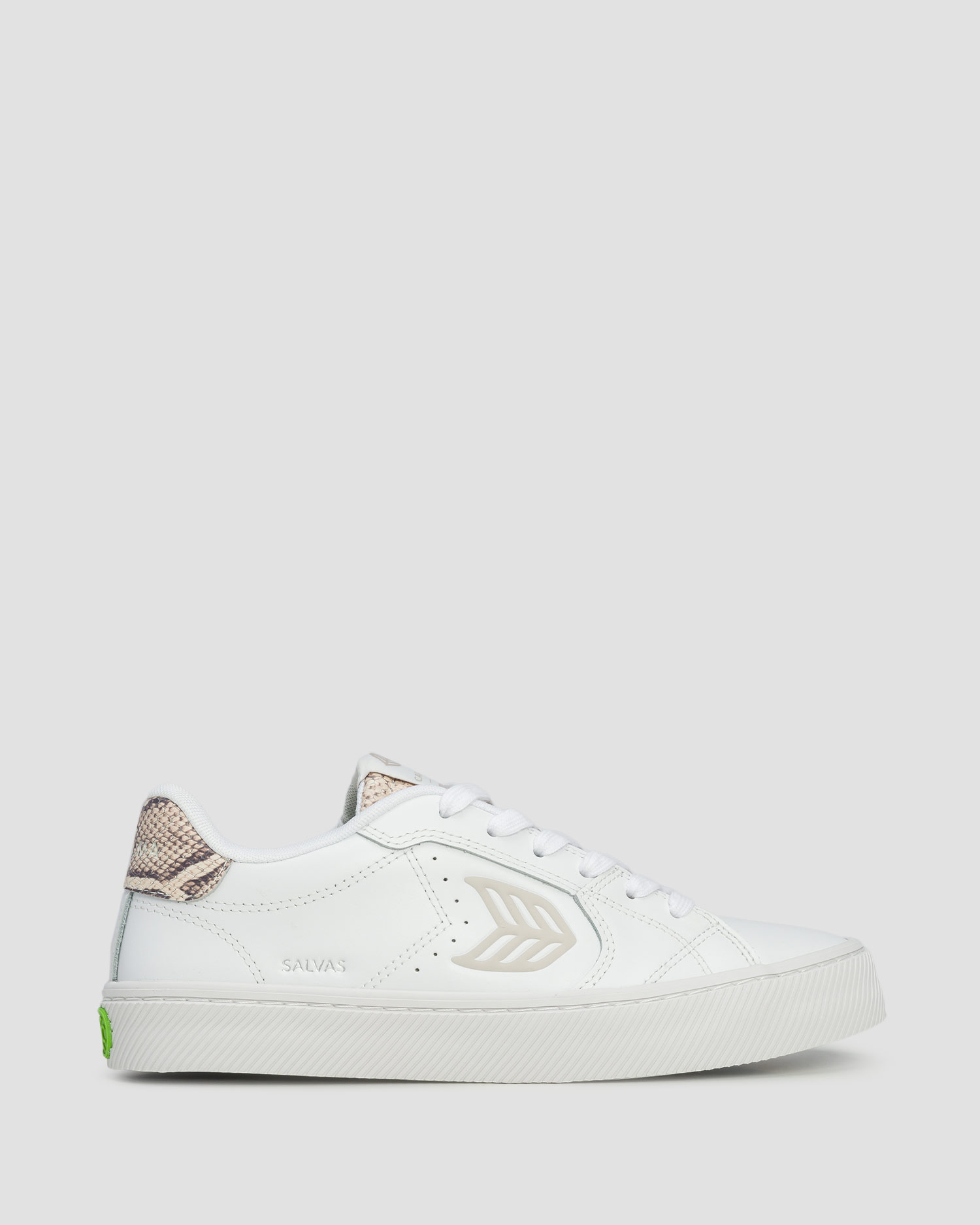 Adidași din piele pentru femei Cariuma Salvas White Leather Snake Skin