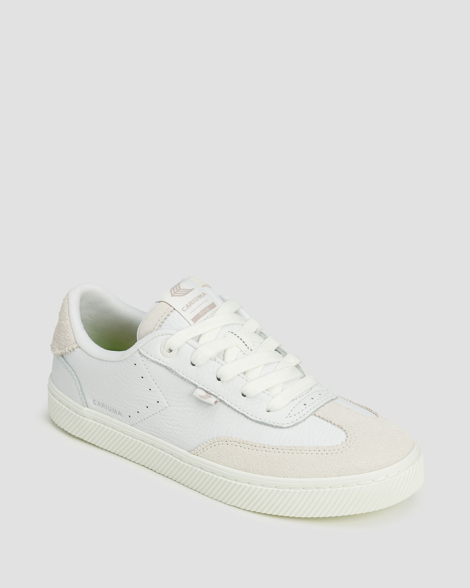 Pánske kožené topánky Cariuma TOCA White Premium Leather Smoke White Suede