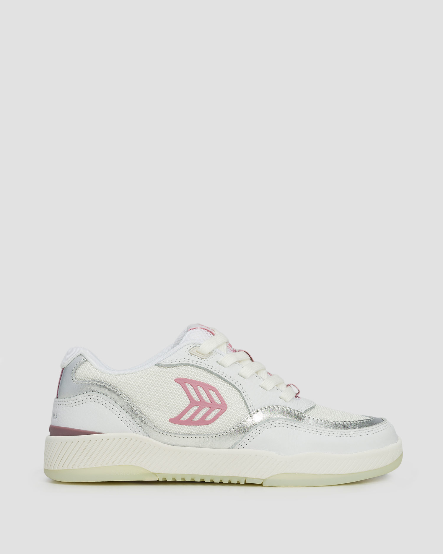 Sneakersy damskie Cariuma Uba White Leather and Suede Blush Pink Logo