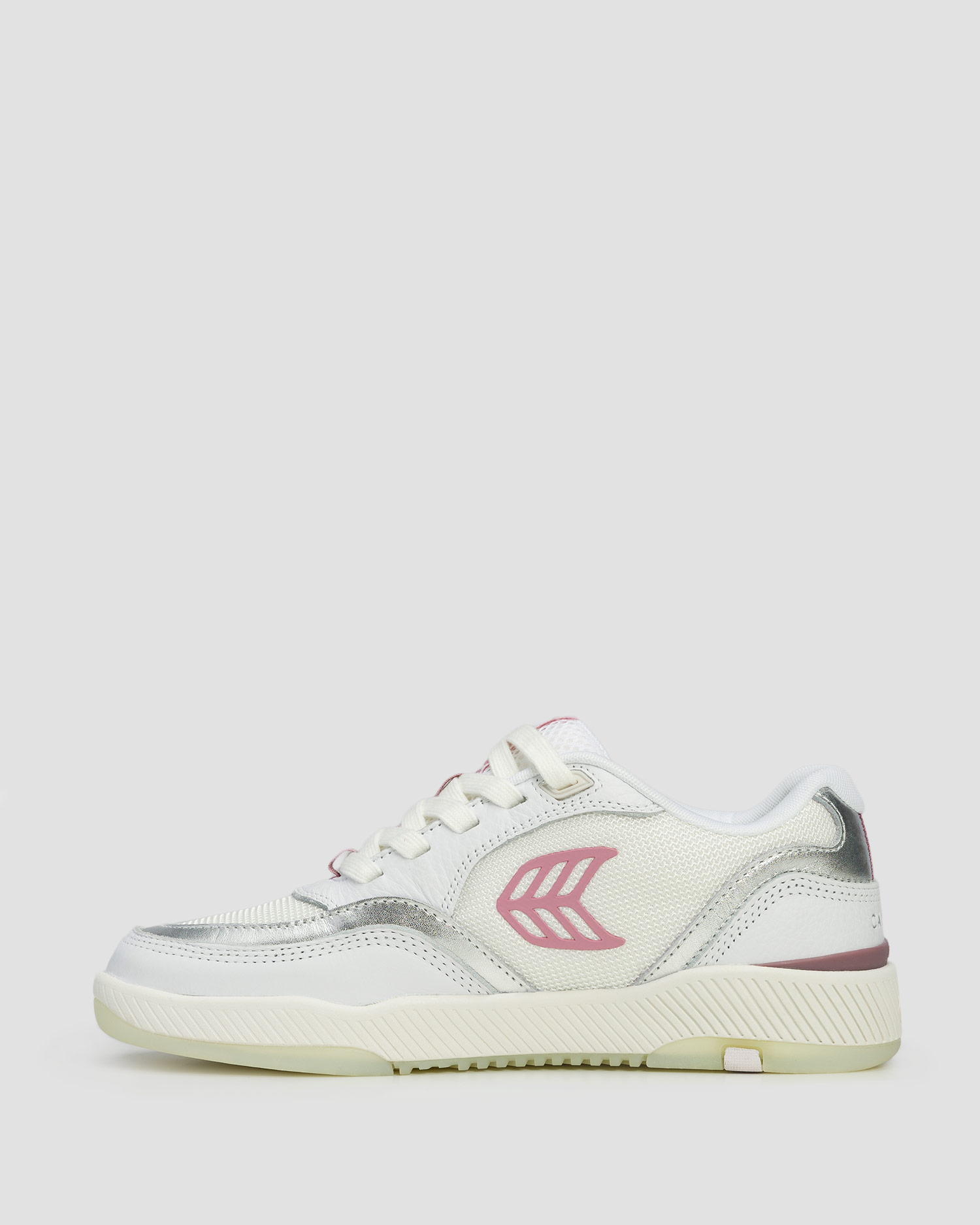 Sneakersy damskie Cariuma Uba White Leather and Suede Blush Pink Logo