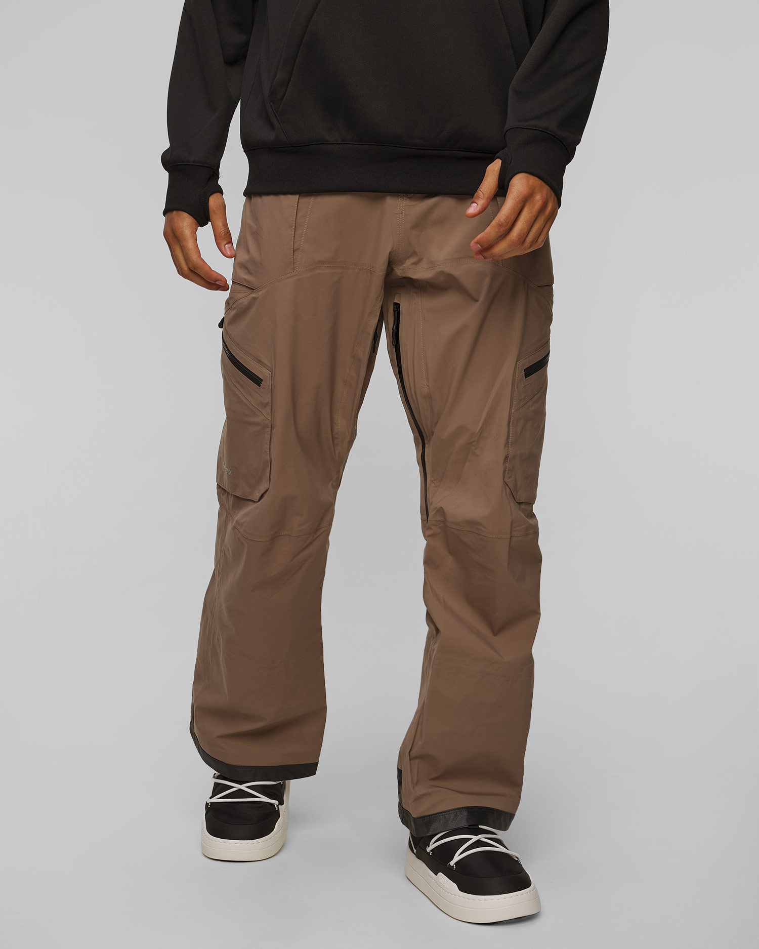 Pantalon de ski pour hommes Volcom Guch Stretch, Couleur: Beżowy,Brązowy