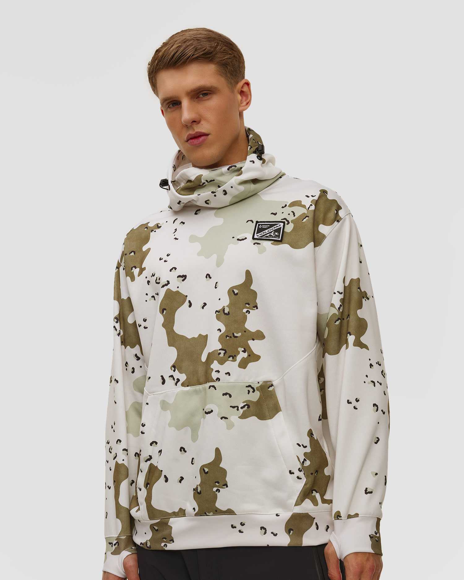 Hanorac de snowboard pentru bărbați Volcom Hydro Riding Hoodie, Culoare/Model: Zielony,Biały,Print