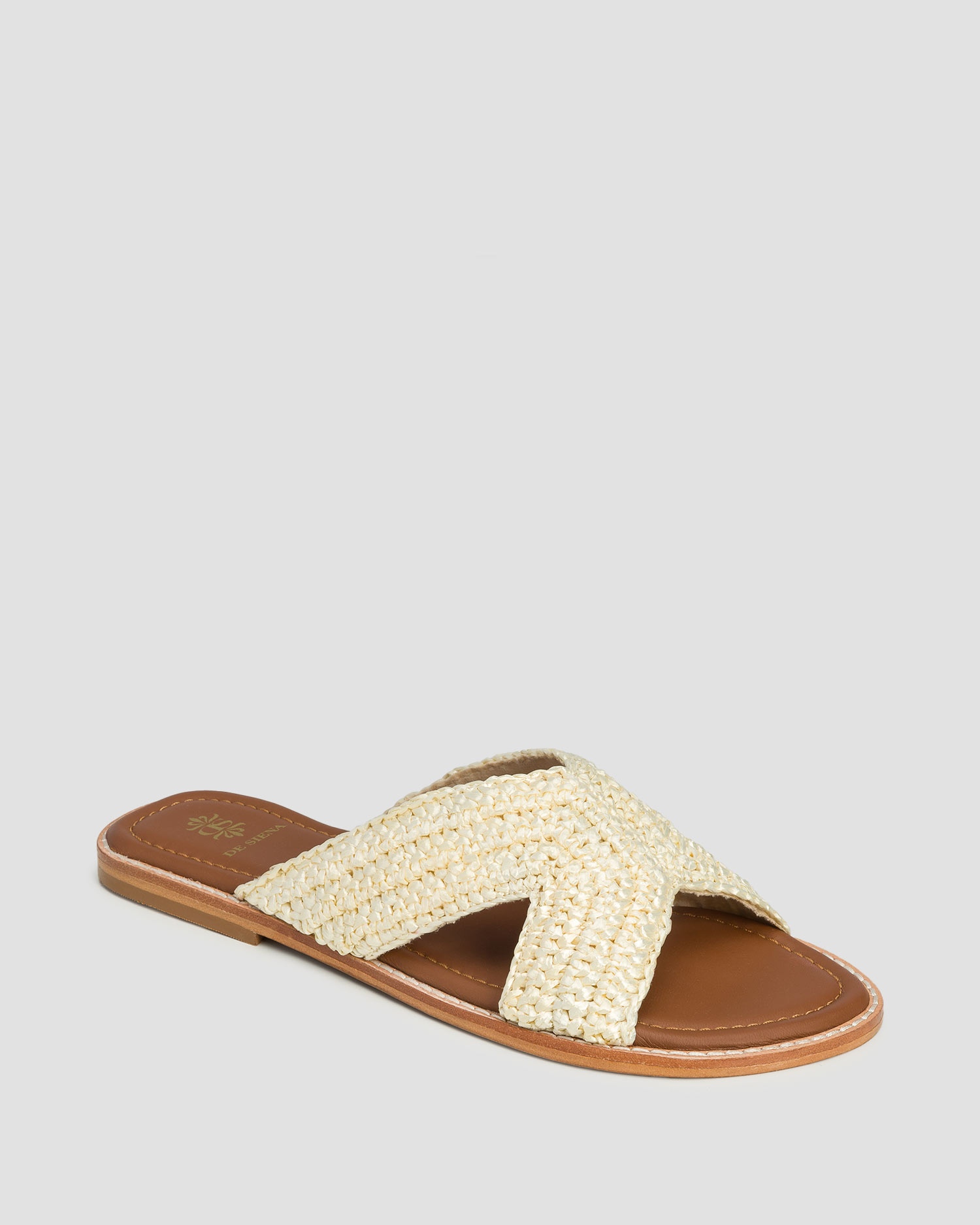 Women's sliders De Siena Zinia Raffia beige