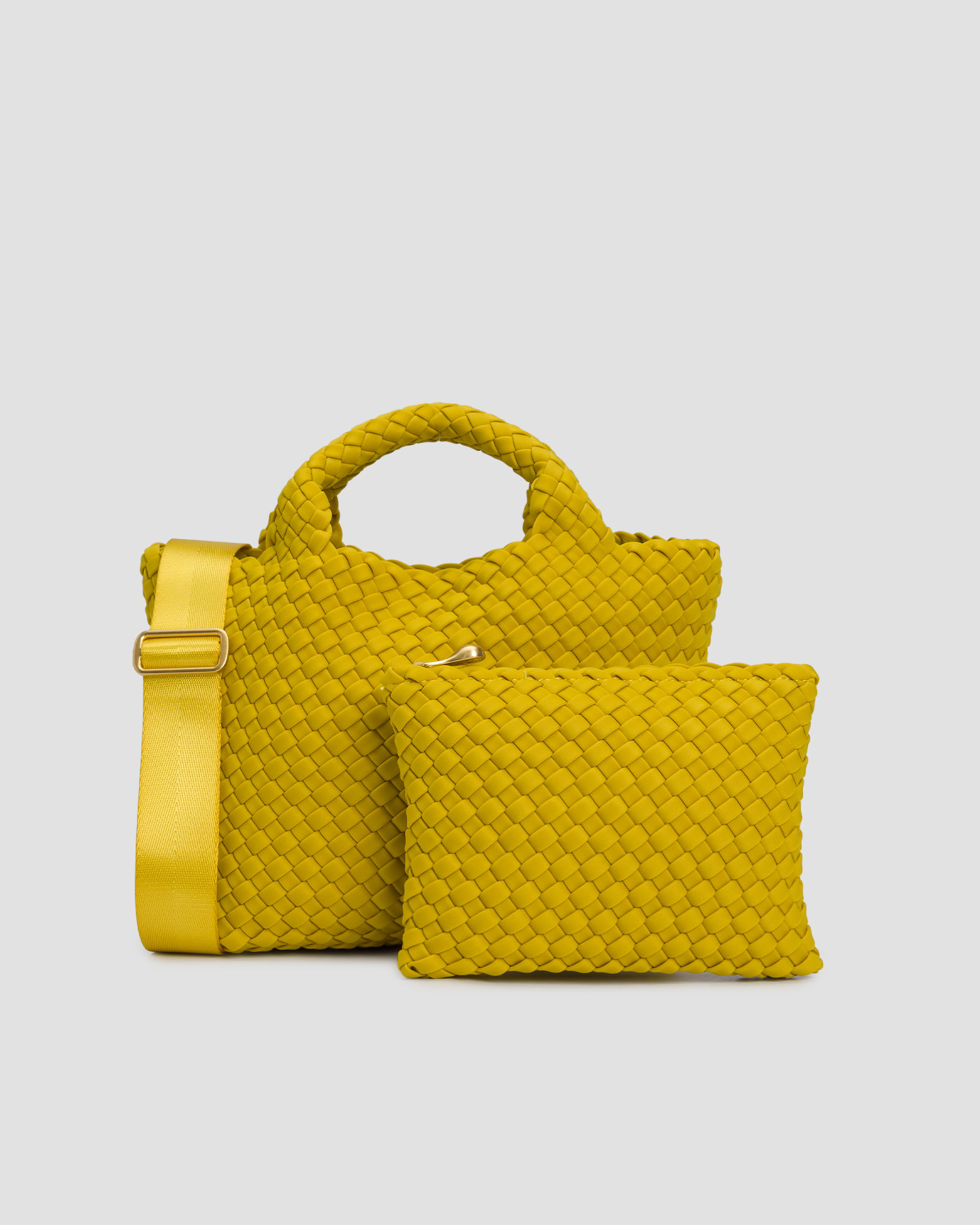 Naghedi St Barths Small Tote Handgewebte Tasche in Gelb