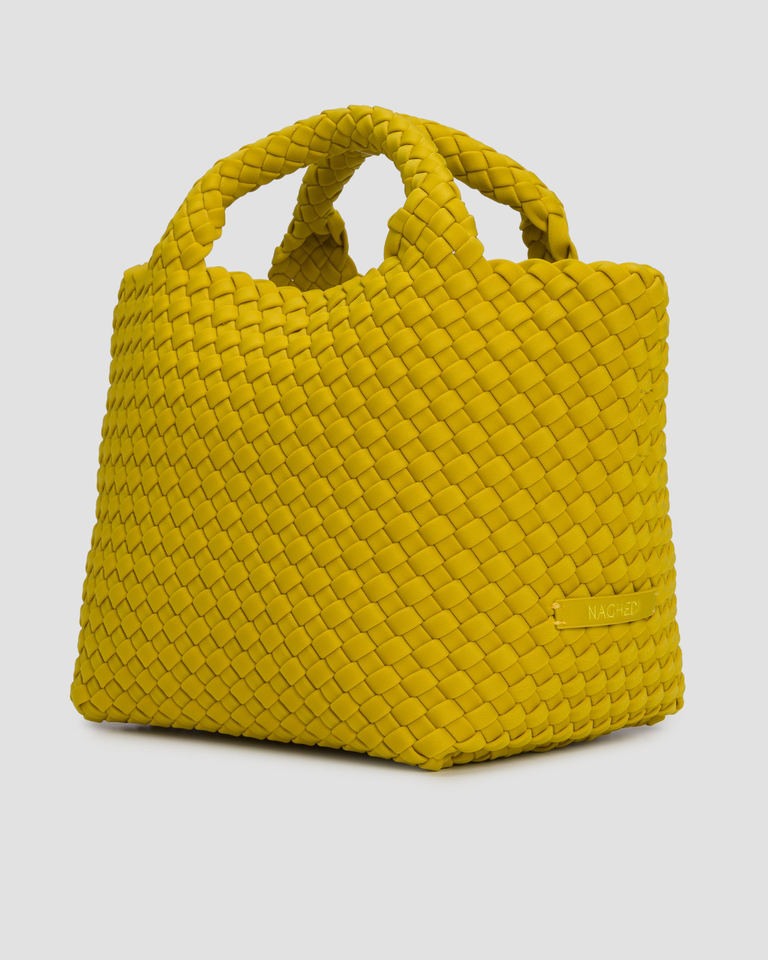 Naghedi St Barths Small Tote Handgewebte Tasche in Gelb
