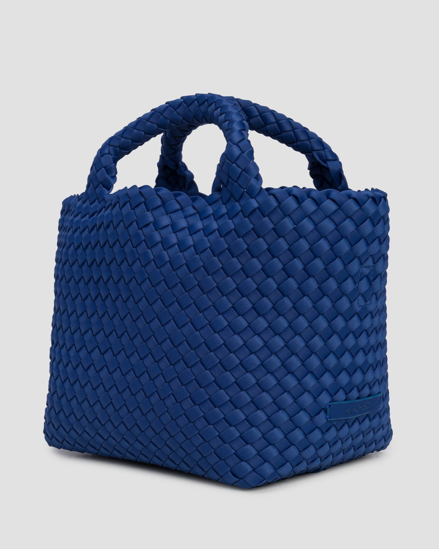 Naghedi St Barths Small Tote Handgewebte Tasche in Blau