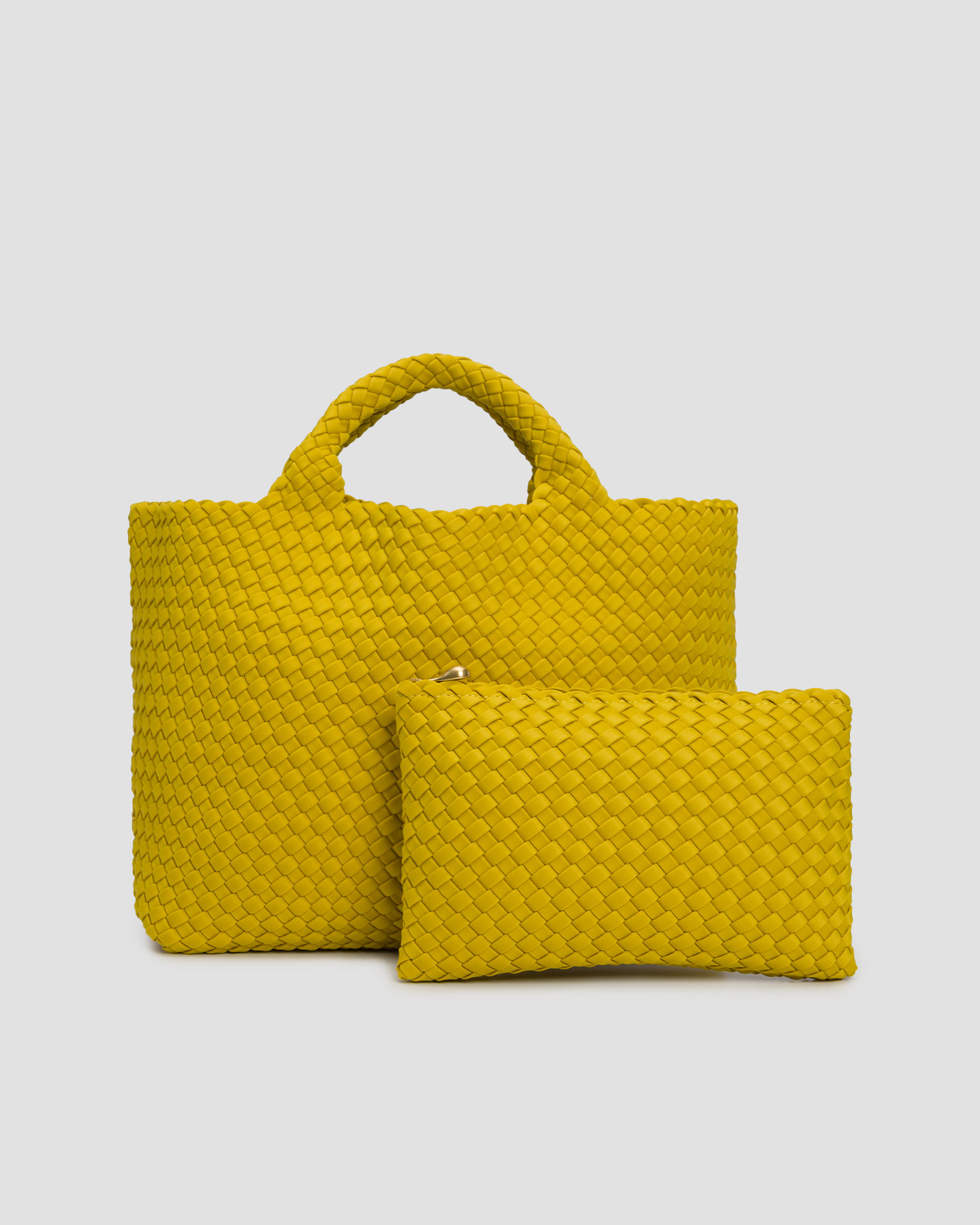 Naghedi St Barths Medium Tote Handgewebte Tasche in Gelb