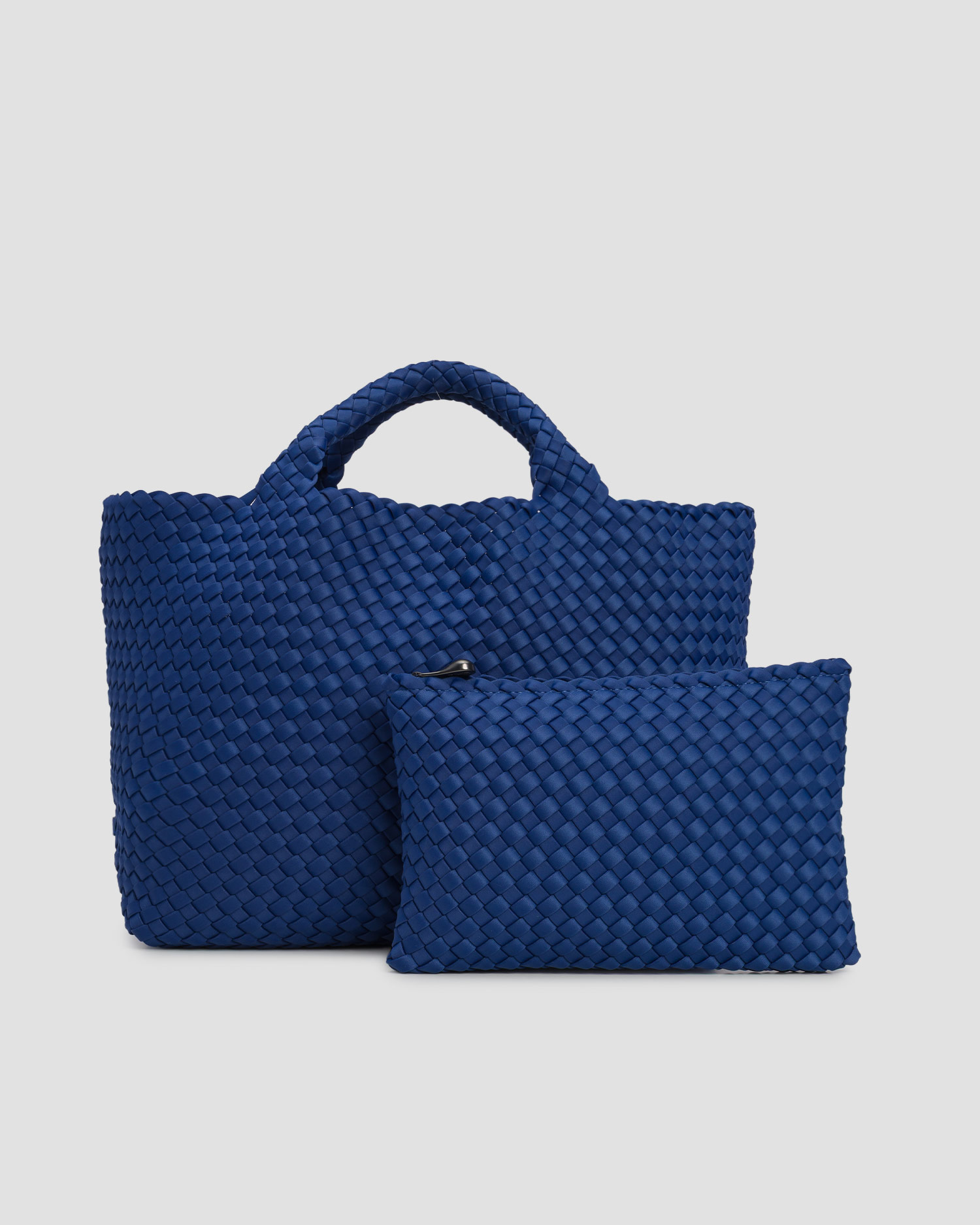 Naghedi St Barths Medium Tote Handgewebte Tasche in Blau, Farbe/Muster: Niebieski