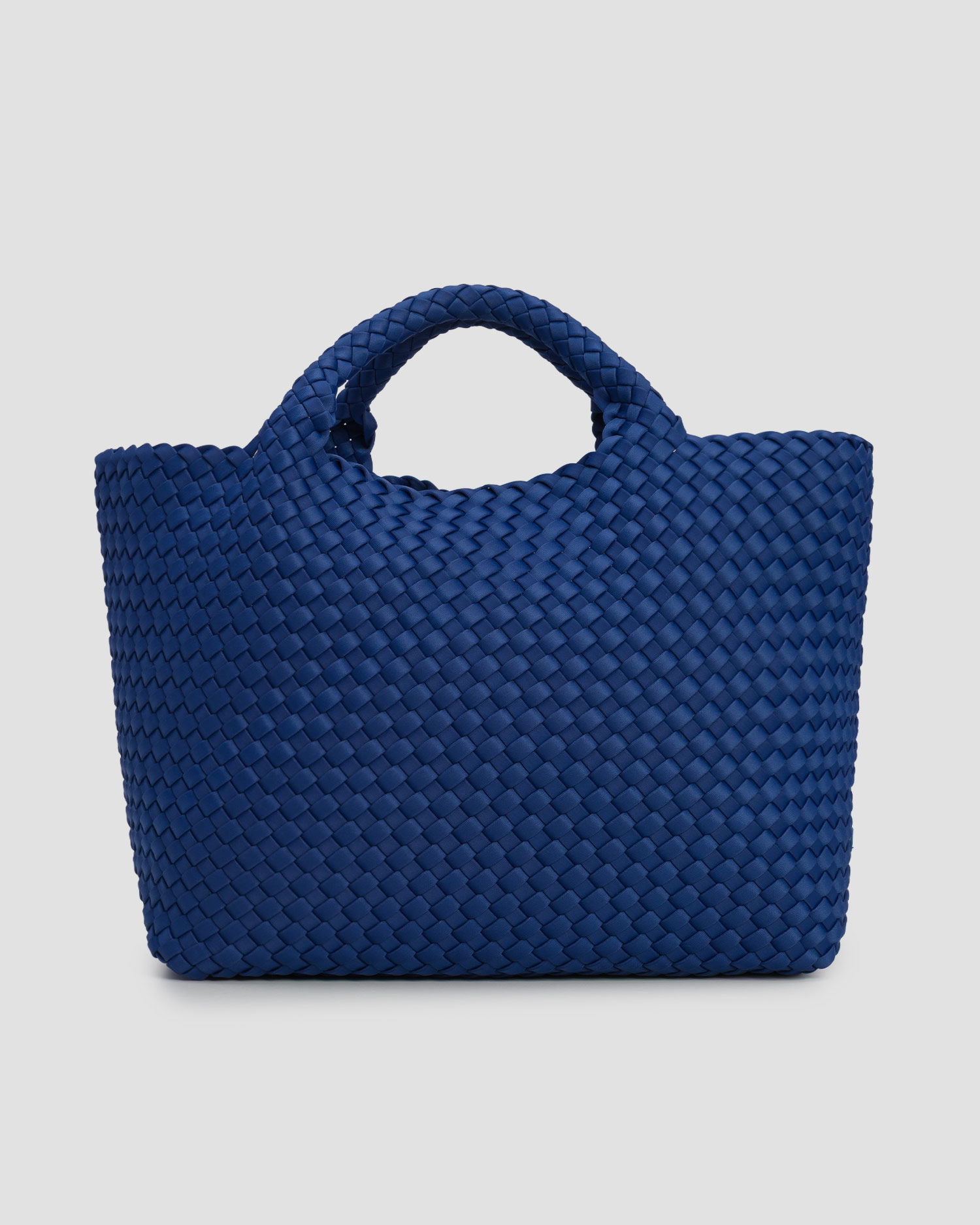 Naghedi St Barths Medium Tote Handgewebte Tasche in Blau