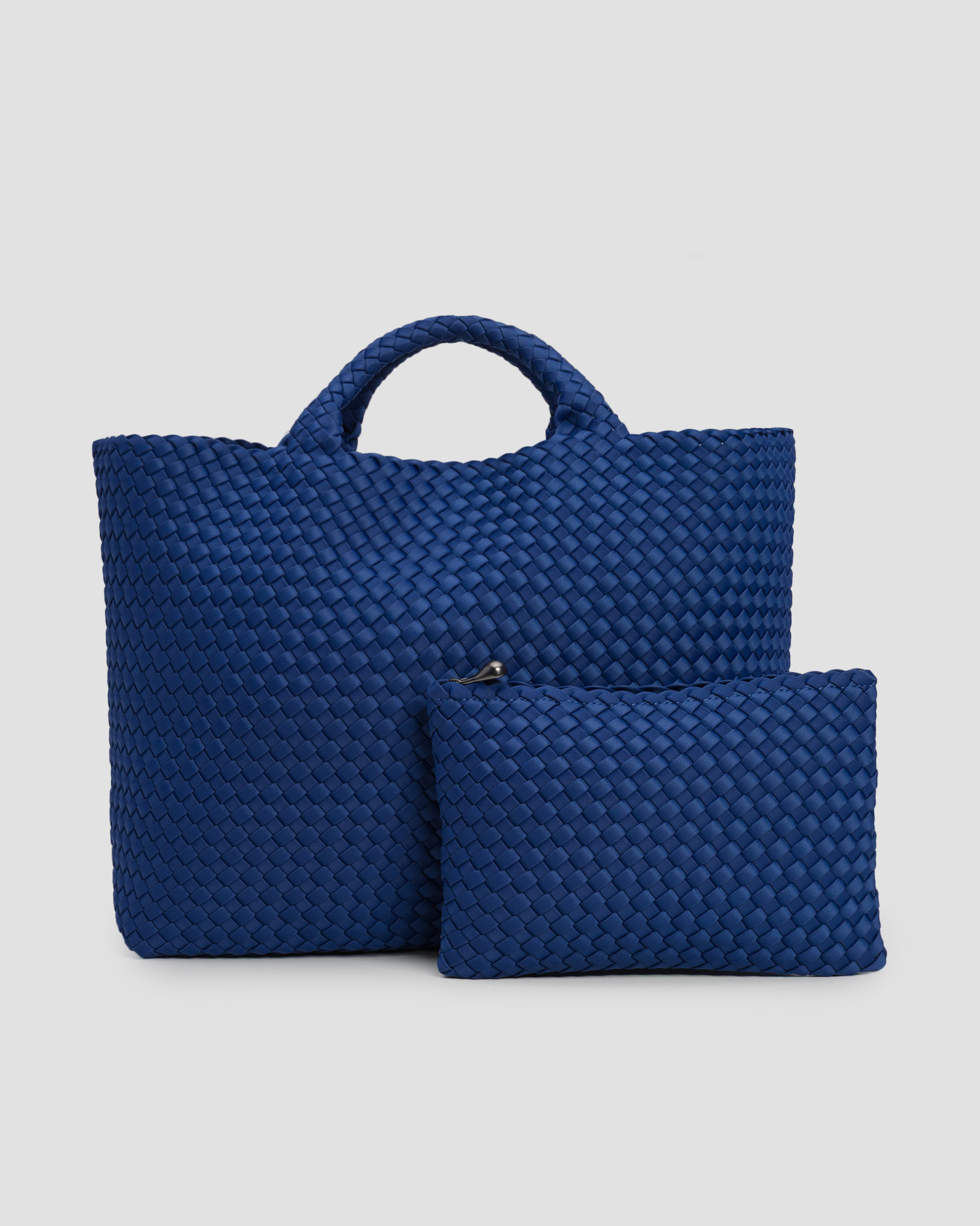 Naghedi St Barths Large Tote Handgewebte Tasche in Blau, Farbe/Muster: Niebieski