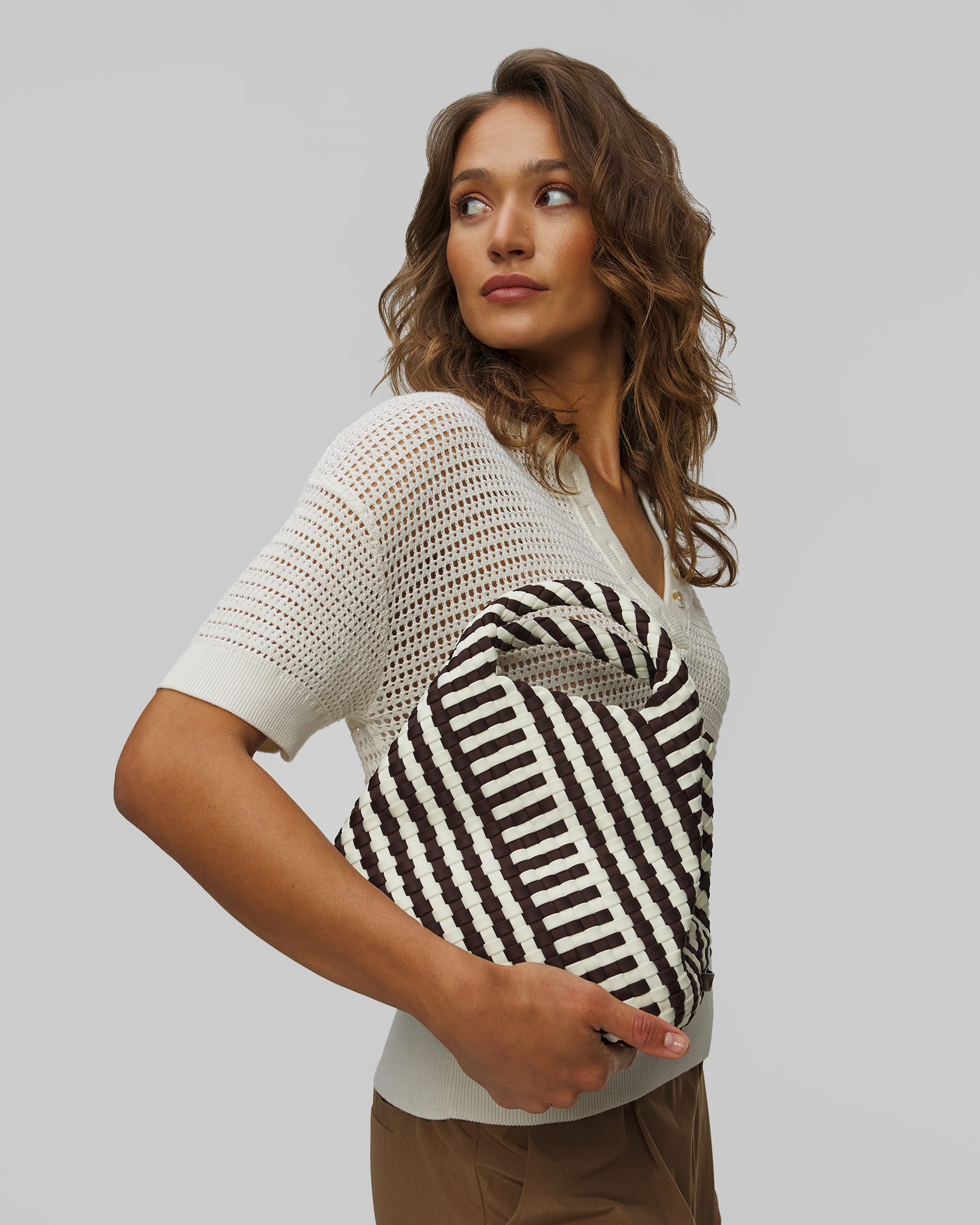 Borsa intrecciata a mano da donna Naghedi St Barths Small Tote