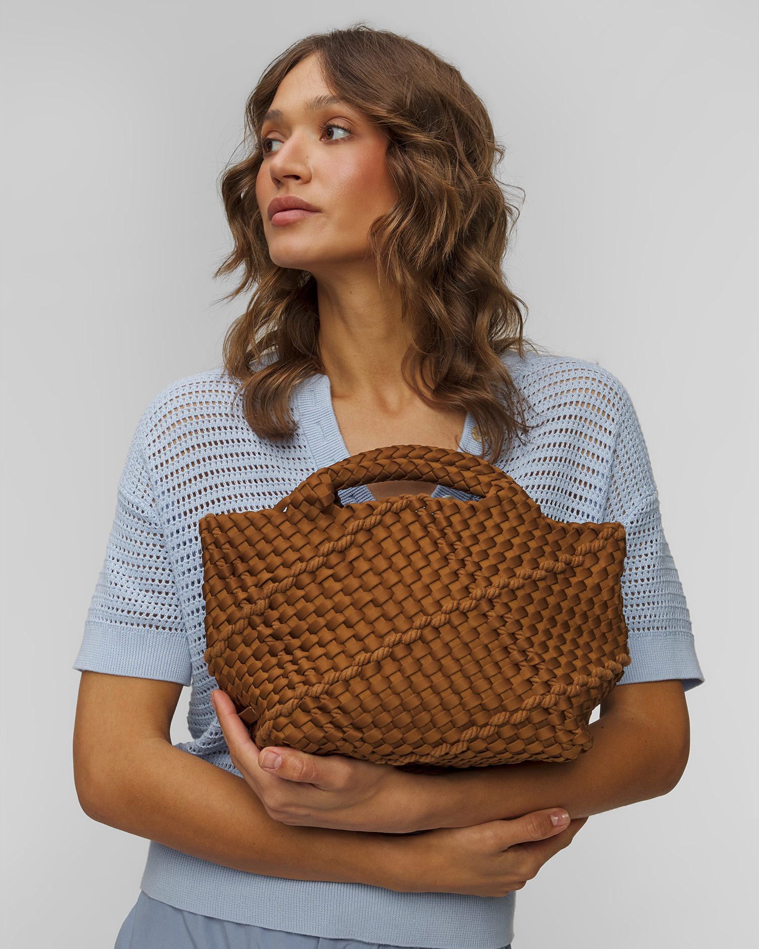 Borsa intrecciata a mano da donna Naghedi St Barths Small Tote